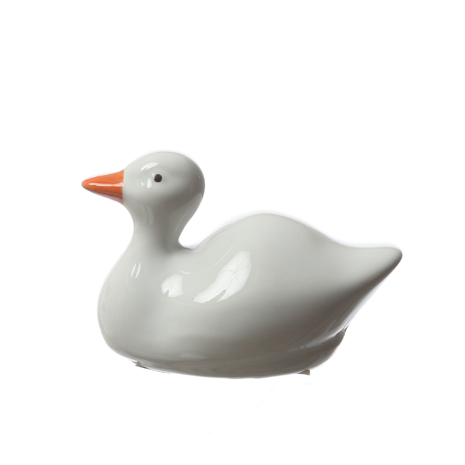 Teichdeko ENTE - schwimmende Dekofigur für Teich und Wasserschale - Porzellan - L: 9,3cm