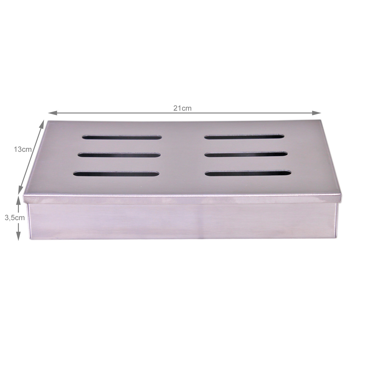 Smoker Box GRILL-EXPERTE - Räucherbox aus Edelstahl - 21 x 13 x 3,5cm