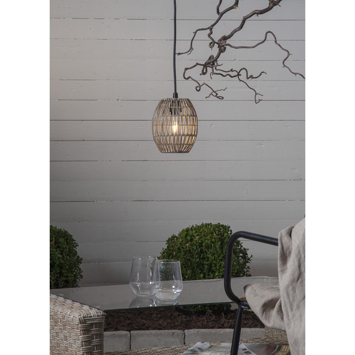Dekoleuchte/Lampenschirm - D: 15cm, H: 18cm - für E27 Fassungen - outdoor - beige