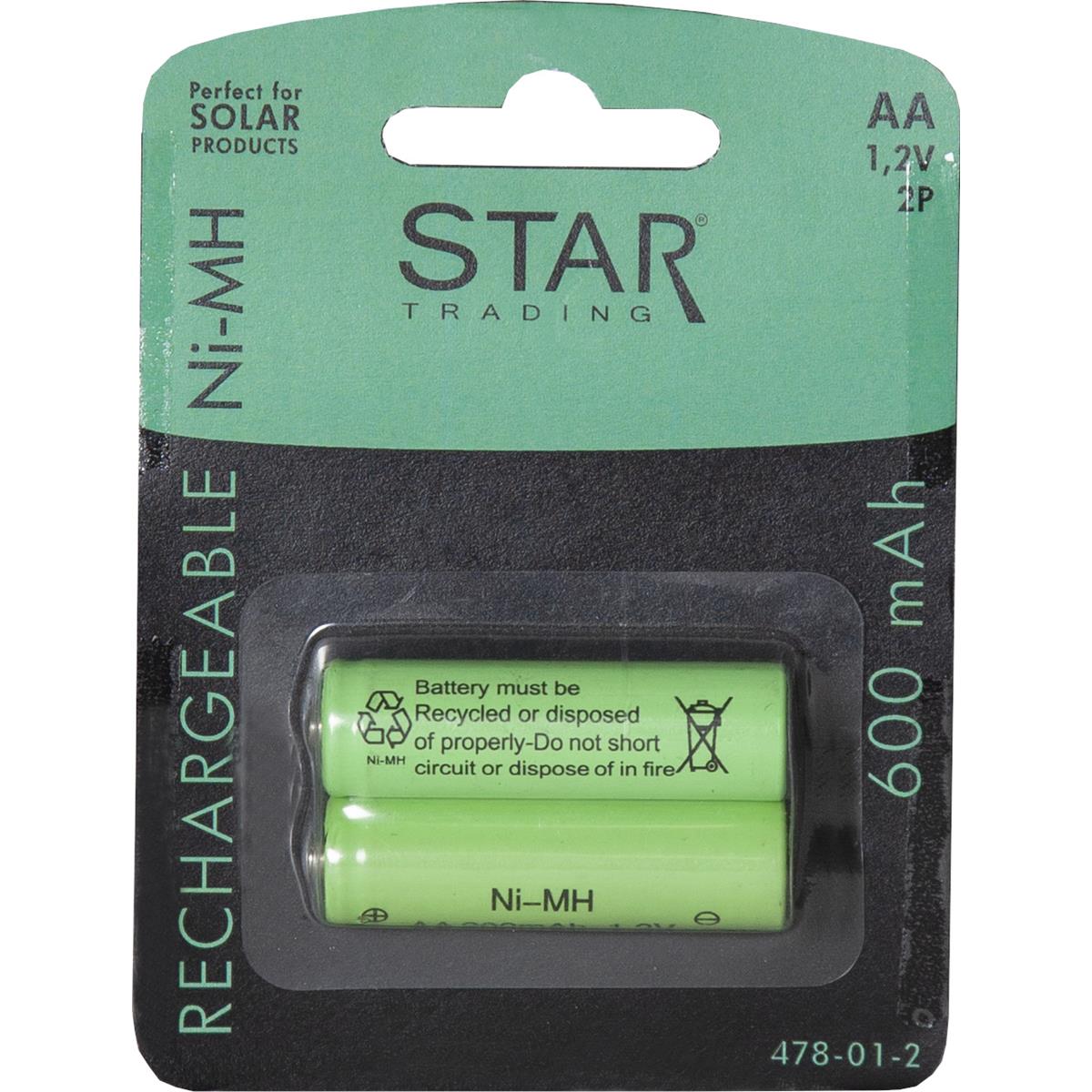 Ersatzakku für Solarartikel, AA -1,2V NiMH - 600mAh - 2er Set Ersatzakku für Solarartikel, AA -1,2V NiMH - 600mAh - 2er Set