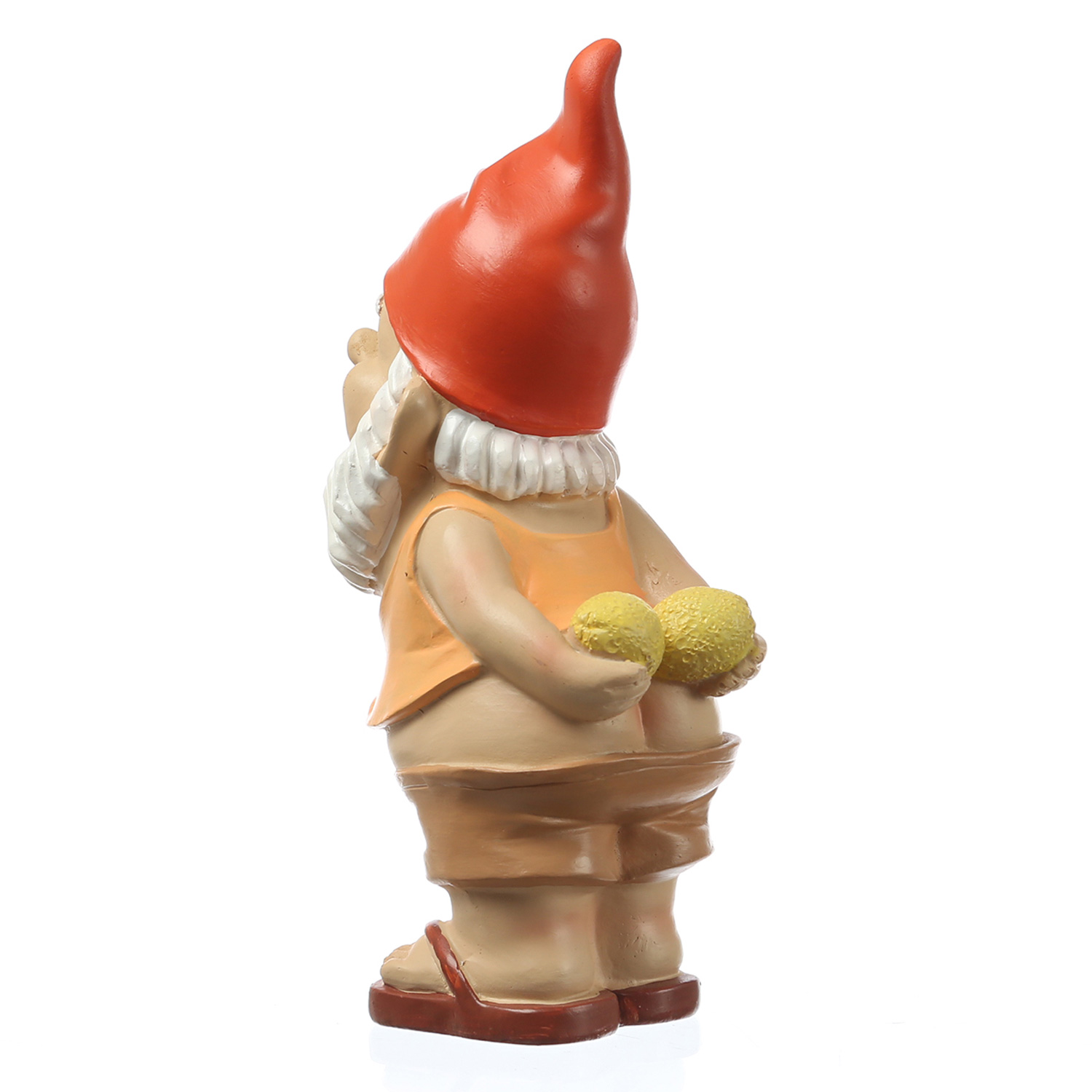 Gartenzwerg BERT mit Zitronen - Frecher Zwerg mit nacktem Po  - Polyresin - H: 22,5cm