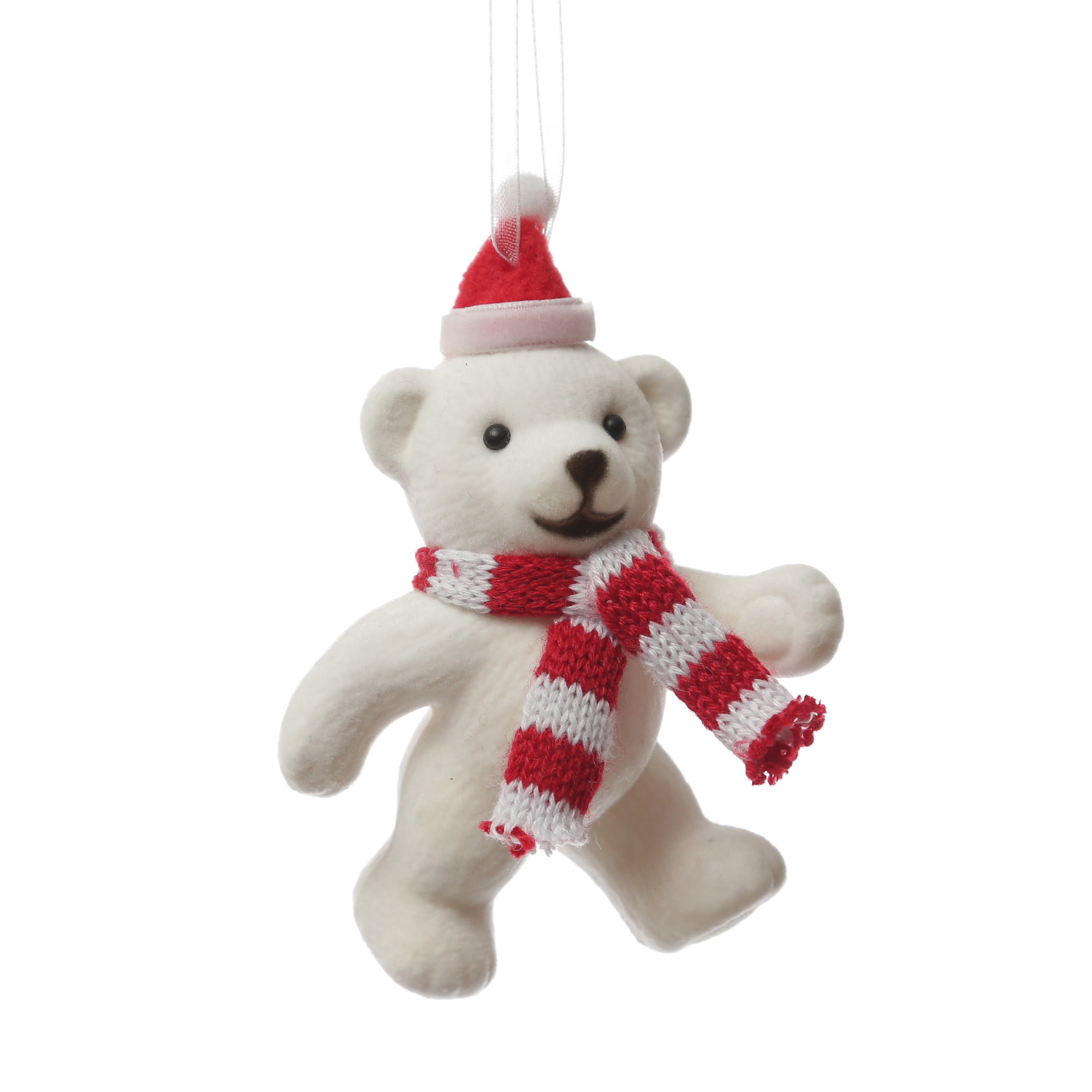 Weihnachtsbaumschmuck Bärchen mit Schal und Mütze - Christbaumschmuck - Kunststoff - H: 11cm