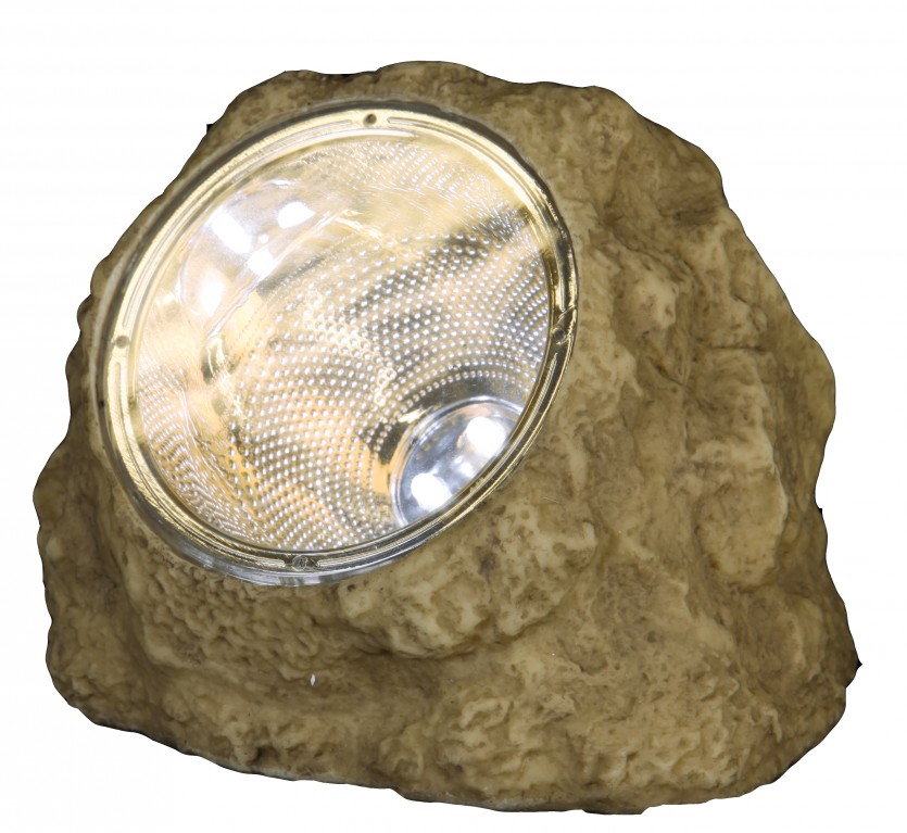 LED Solar Stein "Rocky" - Spot mit kaltweißer LED - Dämmerungssensor - H: 11cm LED Solar Stein "Rocky" - Spot mit kaltweißer LED - Dämmerungssensor - H: 11cm