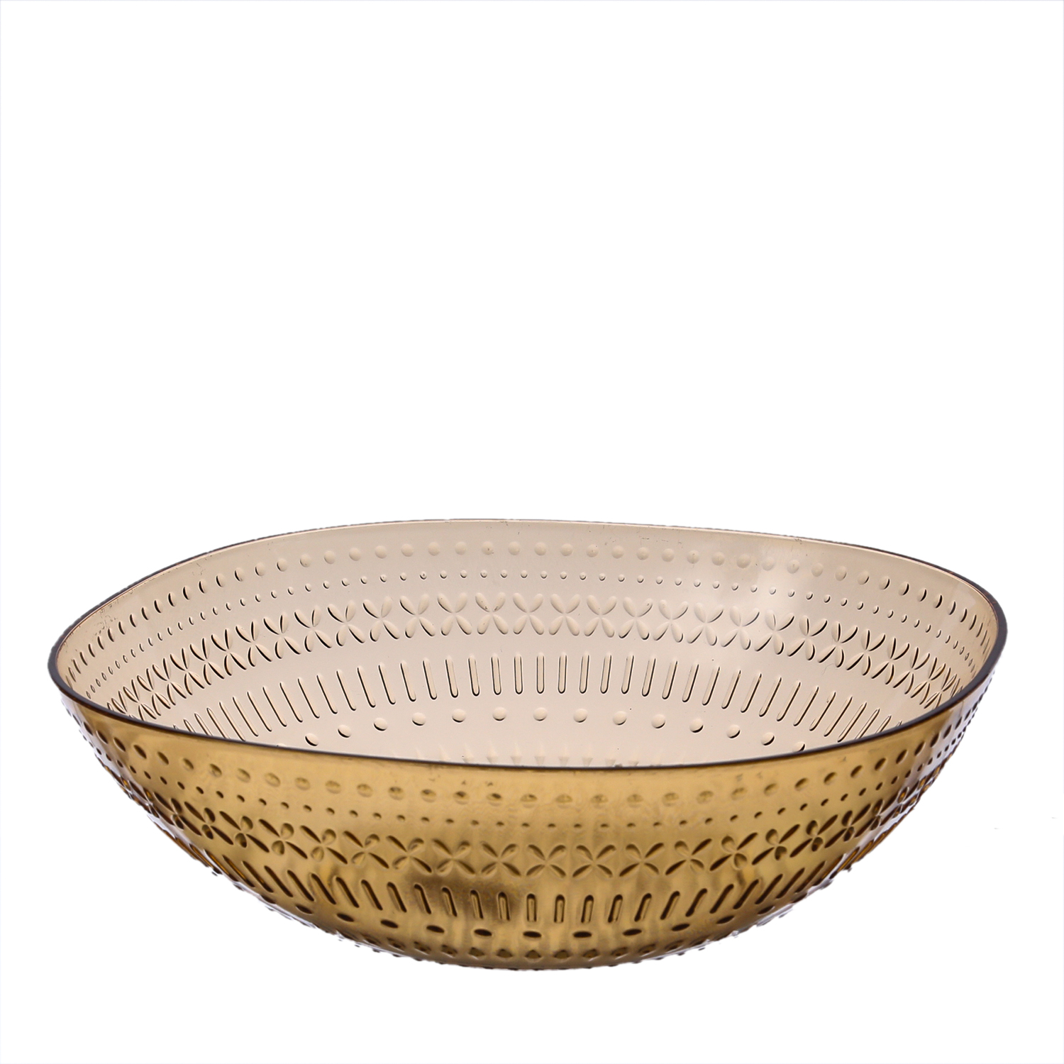 Schüssel - Salatschüssel - lebensmittelecht - Kunststoff - D: 25cm - 2,3l - mit Muster - gelb