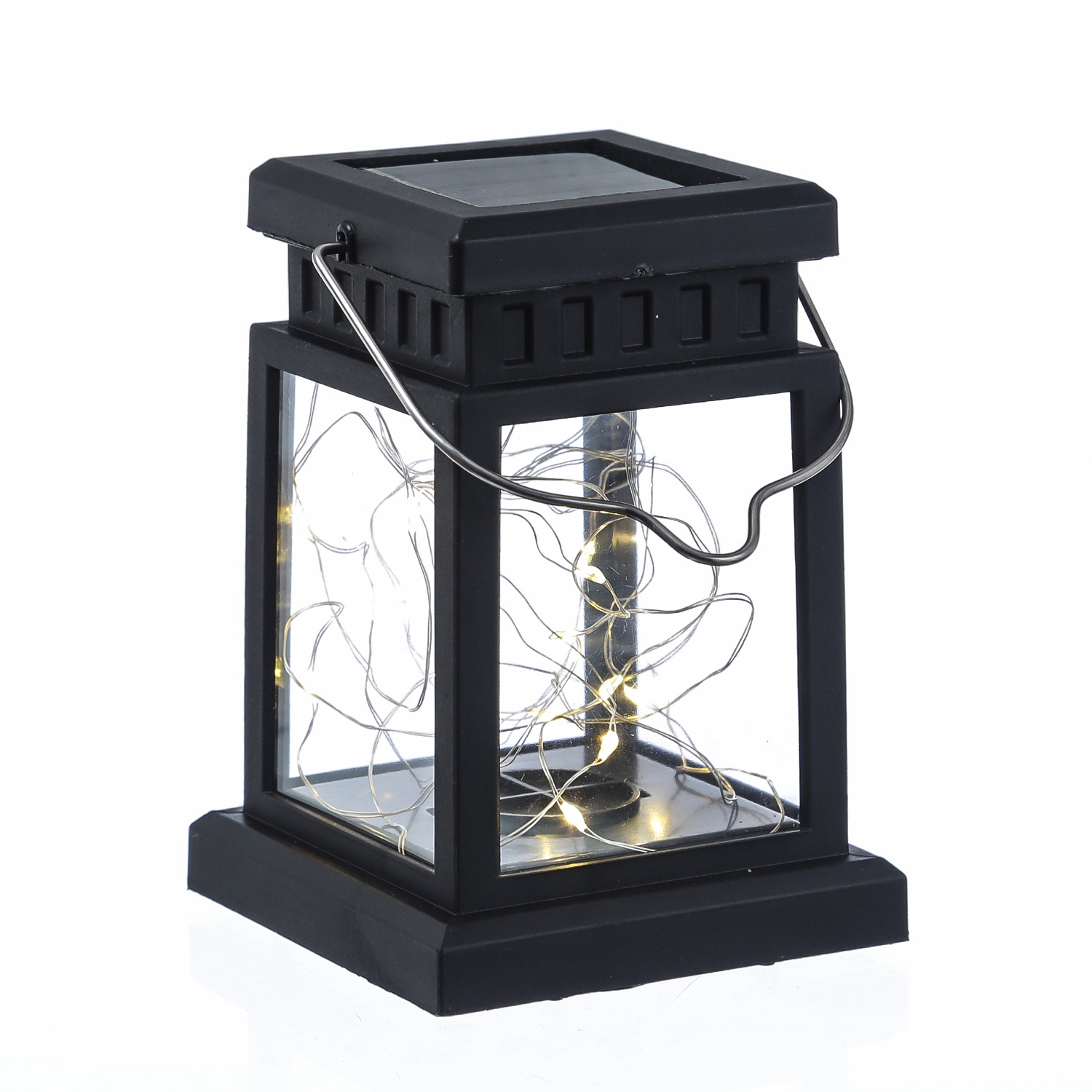 LED Solar Mini Laterne - 20 warmweiße LED - Dämmerungssensor - H: 12,5cm - schwarz LED Solar Mini Laterne - 20 warmweiße LED - Dämmerungssensor - H: 12,5cm - schwarz