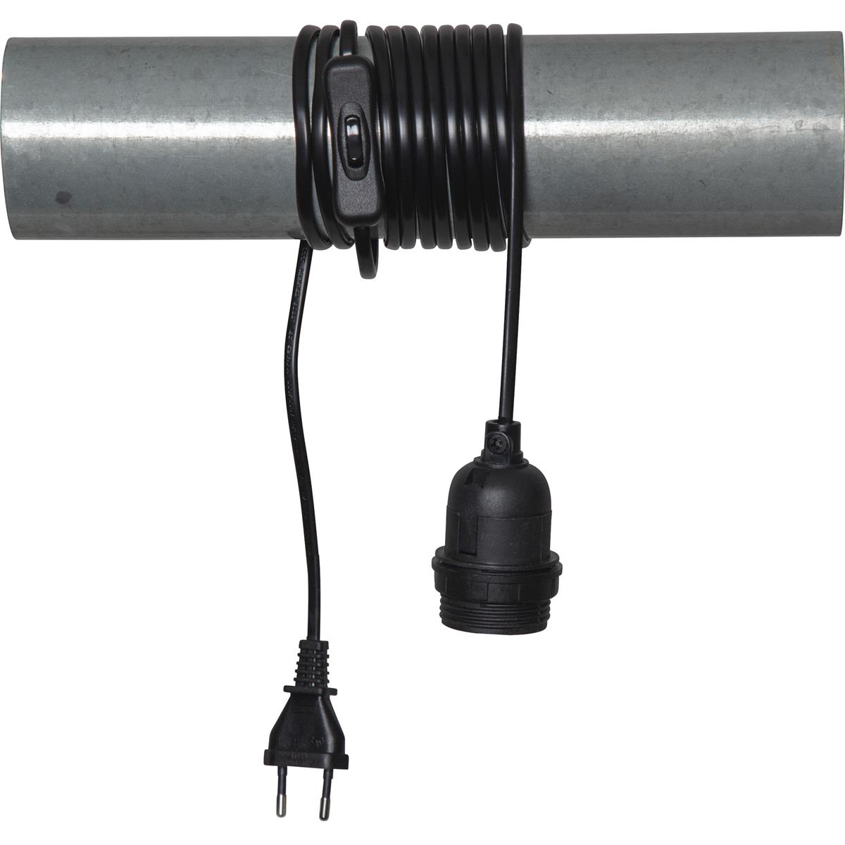 Ersatzkabel für Leuchtsterne und Hängeartikel - Länge ca. 3,5 m - E27 Fassung - mit Schalter - schwarz Ersatzkabel für Leuchtsterne und Hängeartikel - Länge ca. 3,5 m - E27 Fassung - mit Schalter - schwarz