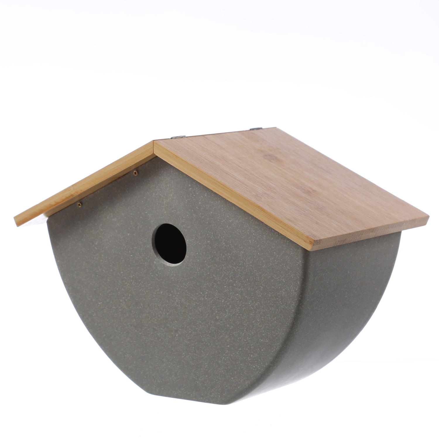 Vogelhaus - Nistkasten - Bambus - H: 20,5cm - L: 28cm - grau