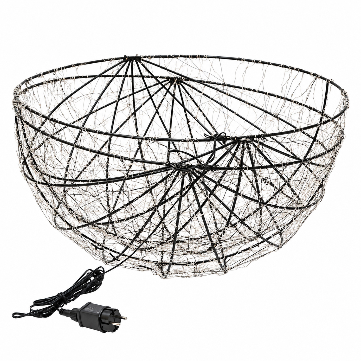 LED Drahtkugel - Leuchtkugel - 960 bernsteinfarbene LED - Timer - D: 58cm - für Innen/Außen