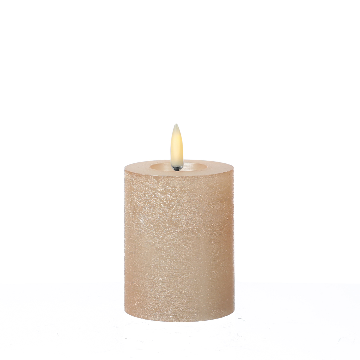 LED Kerze LINA - Rustik-Optik - Echtwachs - 3D Flamme - H: 11cm - D: 7cm - Batterie - Timer - rosa LED Kerze LINA - Rustik-Optik - Echtwachs - 3D Flamme - H: 11cm - D: 7cm - Batterie - Timer - rosa