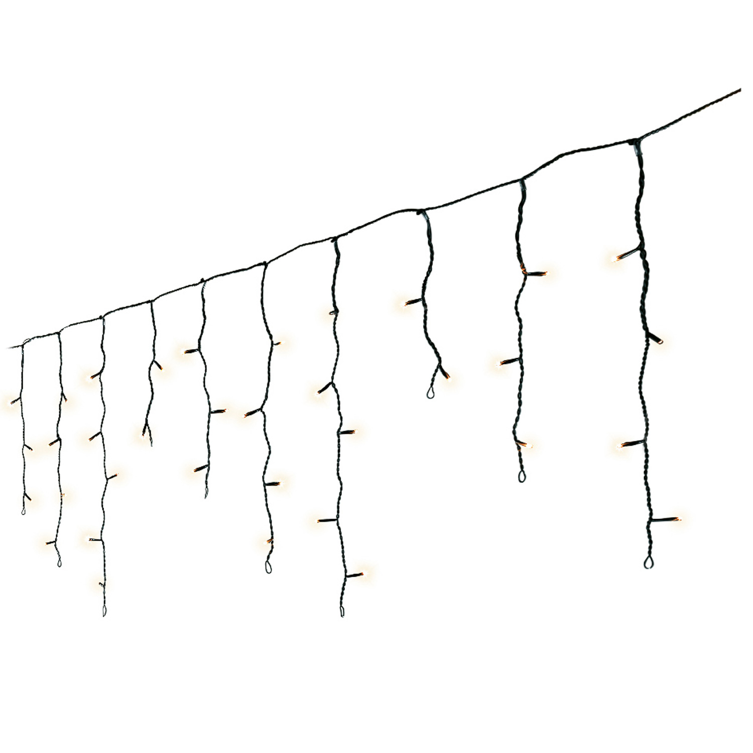 LED Lichtervorhang Eisregen - 490 bernstein LED - L: 20m, H: 50cm - Timer - 8 Funkt. -  Innen/Außen