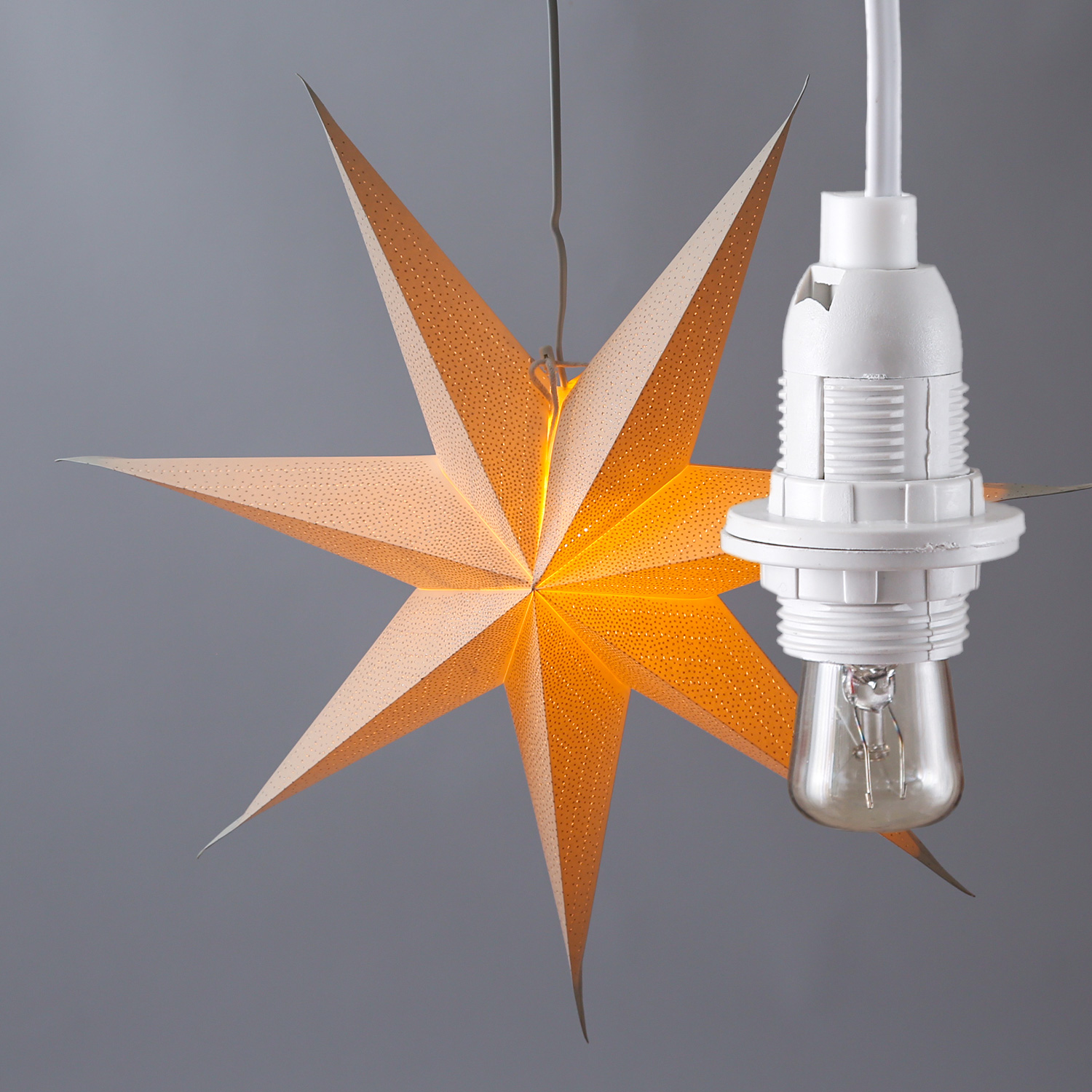 Lampenfassung für Leuchtsterne und Hängeartikel - Länge ca. 3,5m - E14 Fassung - mit Schalter Lampenfassung für Leuchtsterne und Hängeartikel - Länge ca. 3,5m - E14 Fassung - mit Schalter