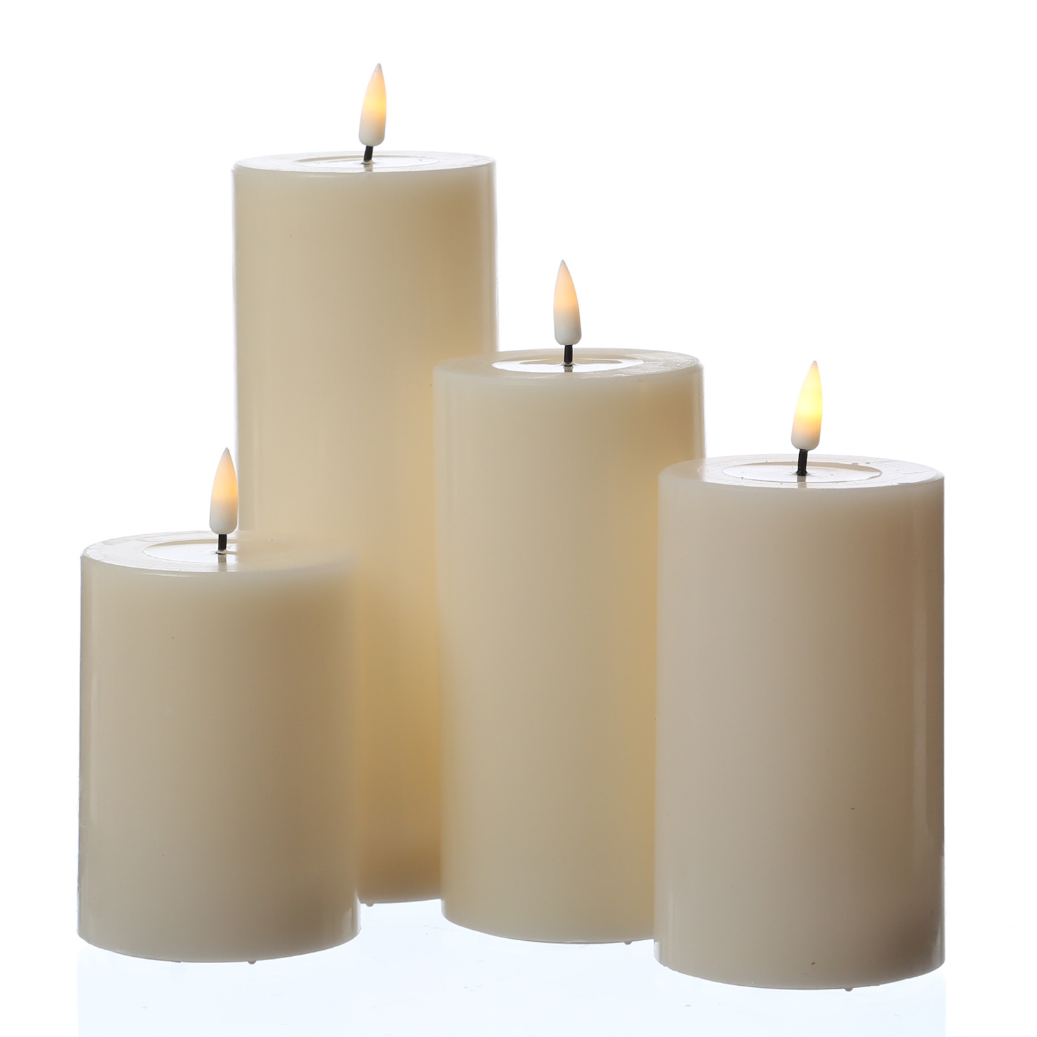 LED Kerzenset MIA - Echtwachs - 4 Größen - inkl. Batterien und Fernbedienung - creme - 4er Set LED Kerzenset MIA - Echtwachs - 4 Größen - inkl. Batterien und Fernbedienung - creme - 4er Set