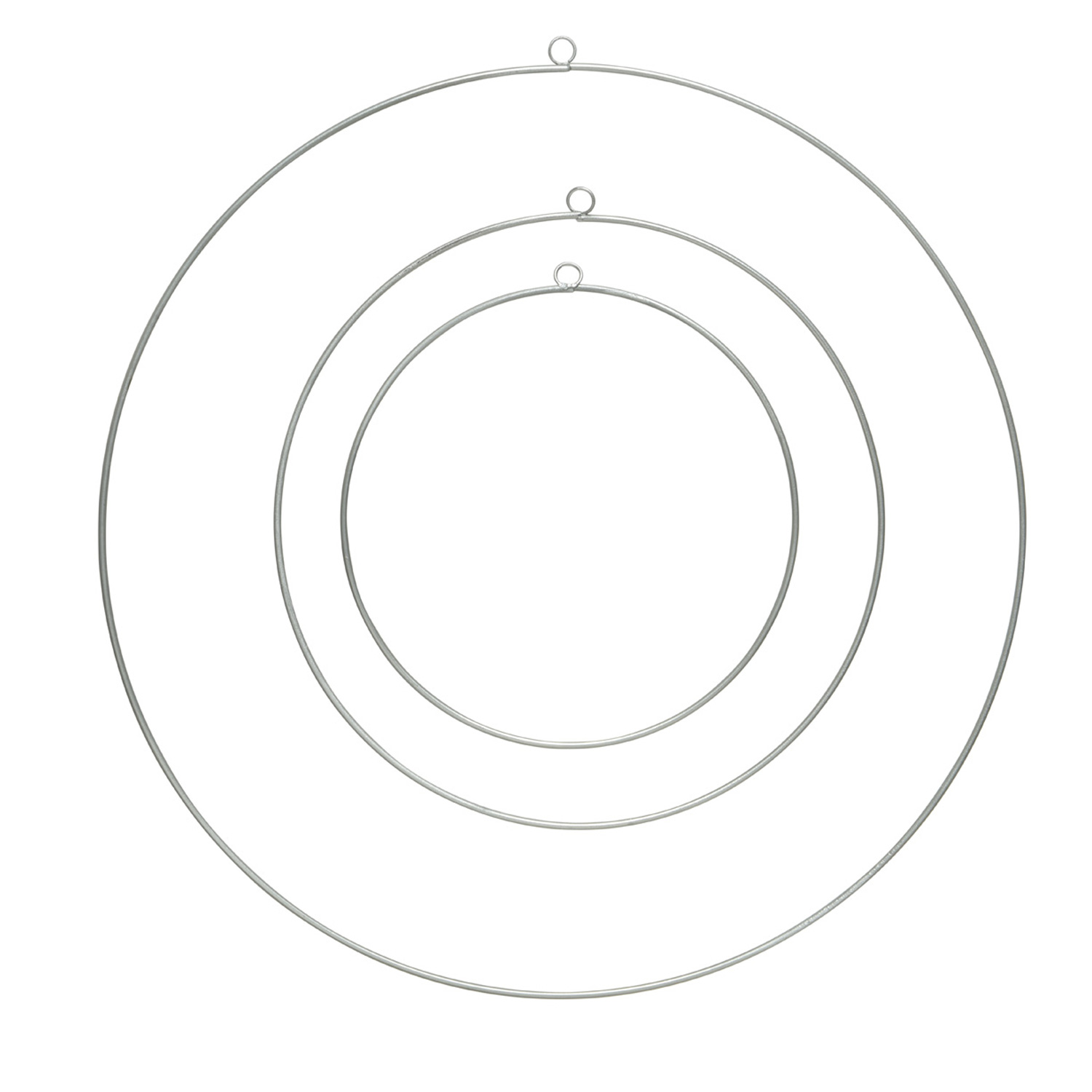 Dekoring - Metallringe mit Aufhängösen - D: 50/40/30cm - für Innen - silber - 3er Set Dekoring - Metallringe mit Aufhängösen - D: 50/40/30cm - für Innen - silber - 3er Set