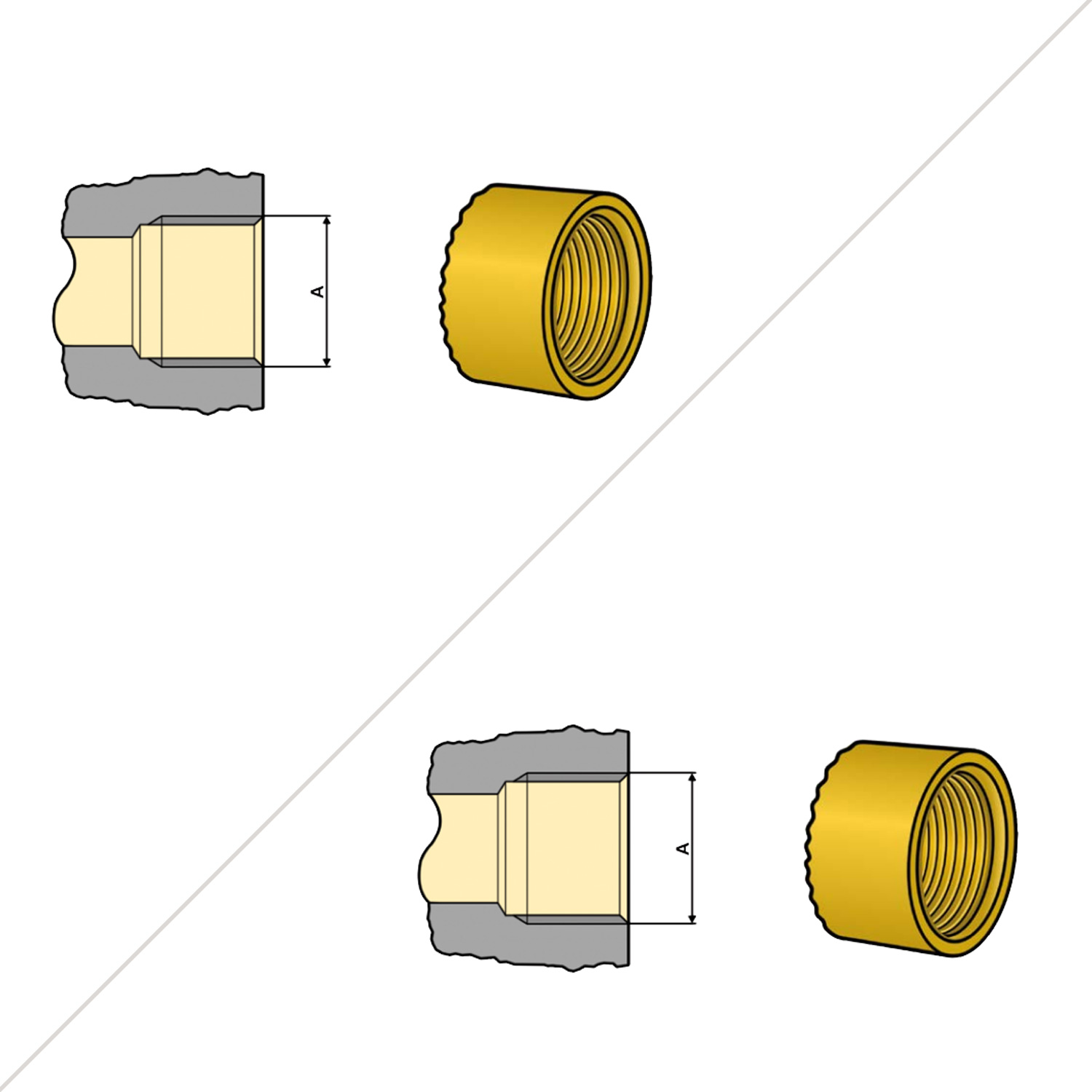Gasschlauch Kunststoff 1/4 LH-ÜM auf 1/4 LH-ÜM - 100cm