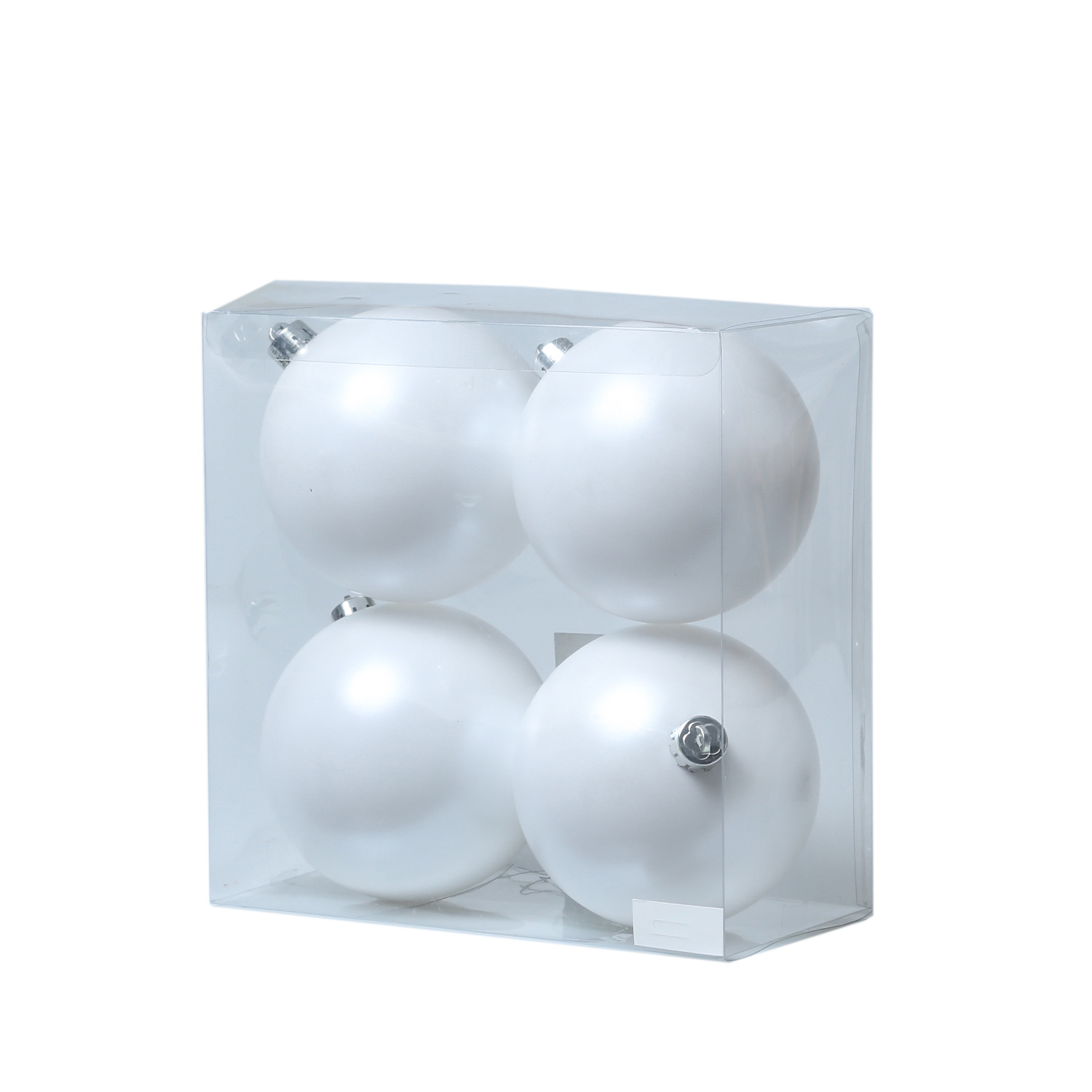 Christbaumkugel - Weihnachtsbaumkugel - bruchfest - D: 10cm - glänzend und matt - weiß - 4er Set Christbaumkugel - Weihnachtsbaumkugel - bruchfest - D: 10cm - glänzend und matt - weiß - 4er Set