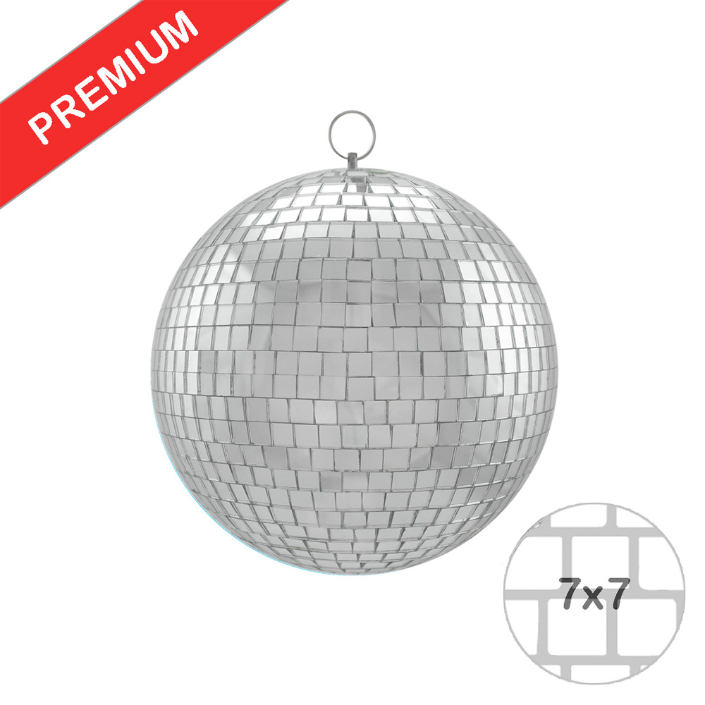 Spiegelkugel 20cm - silber - Safety - Diskokugel Echtglas - 7x7mm Spiegel PREMIUM