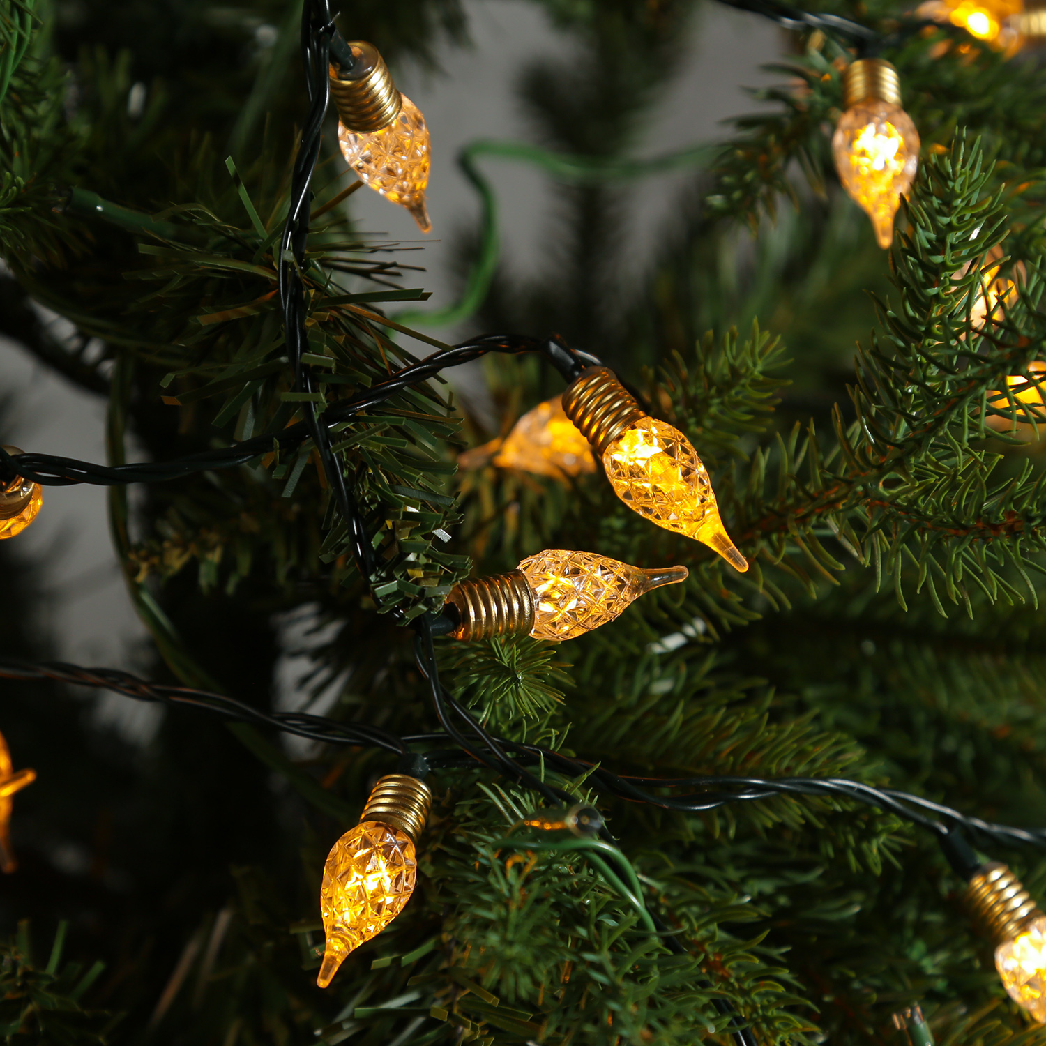 LED Lichterkette VINTAGE - 180 transparente Mini Birnen - 8 Funkt. - Timer - L: 18m