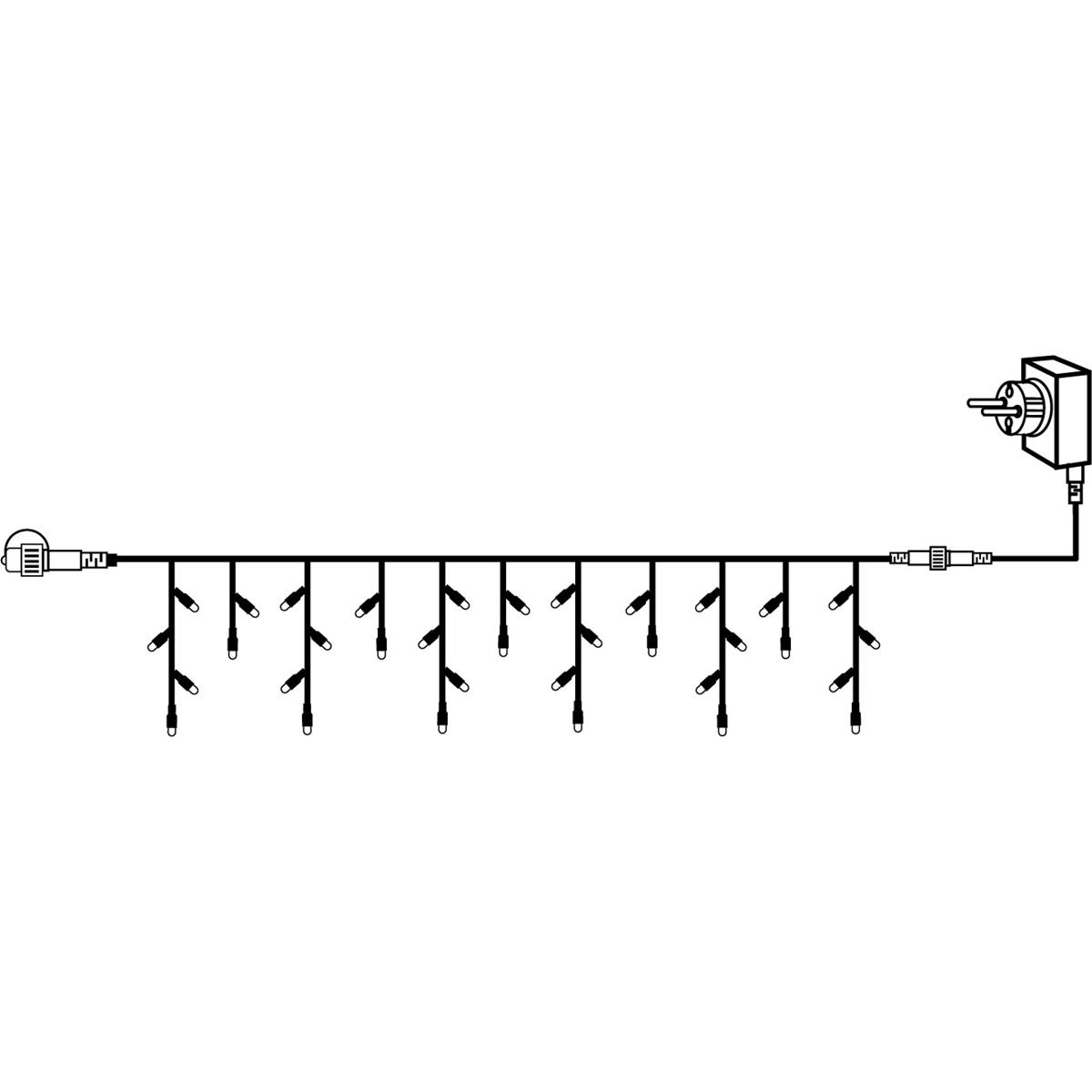 System 24 Starterset - LED Lichtervorhang Eisregen mit Trafo - Icicle 3x0,4m - koppelbar - 49WW LED System 24 Starterset - LED Lichtervorhang Eisregen mit Trafo - Icicle 3x0,4m - koppelbar - 49WW LED