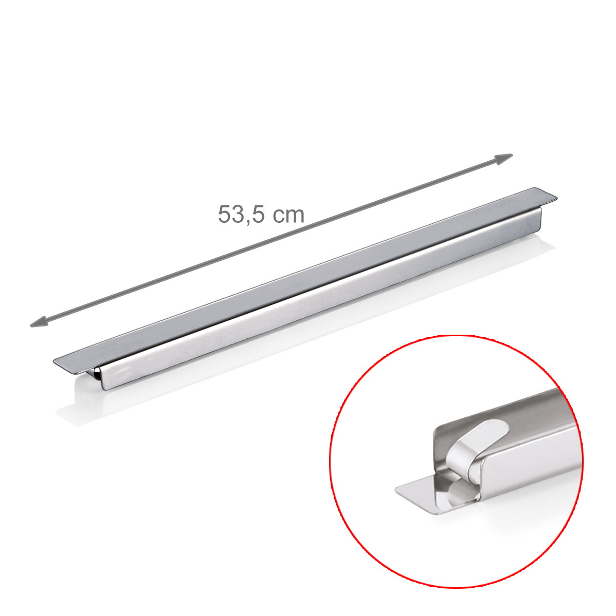 Gastronorm GN Zwischensteg - 53,5cm - mit Klemmfeder - Chromnickelstahl