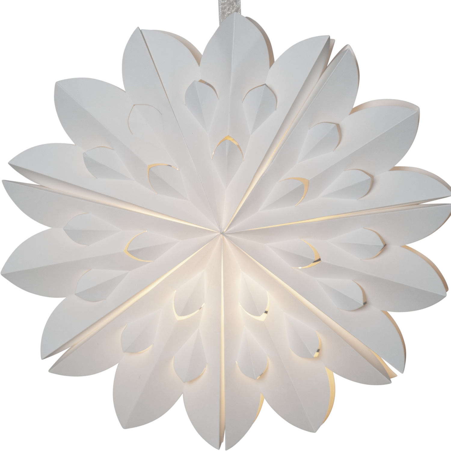 Papierstern Clipp - hängend - D: 40cm - mit Band - Papier - weiß Papierstern Clipp - hängend - D: 40cm - mit Band - Papier - weiß