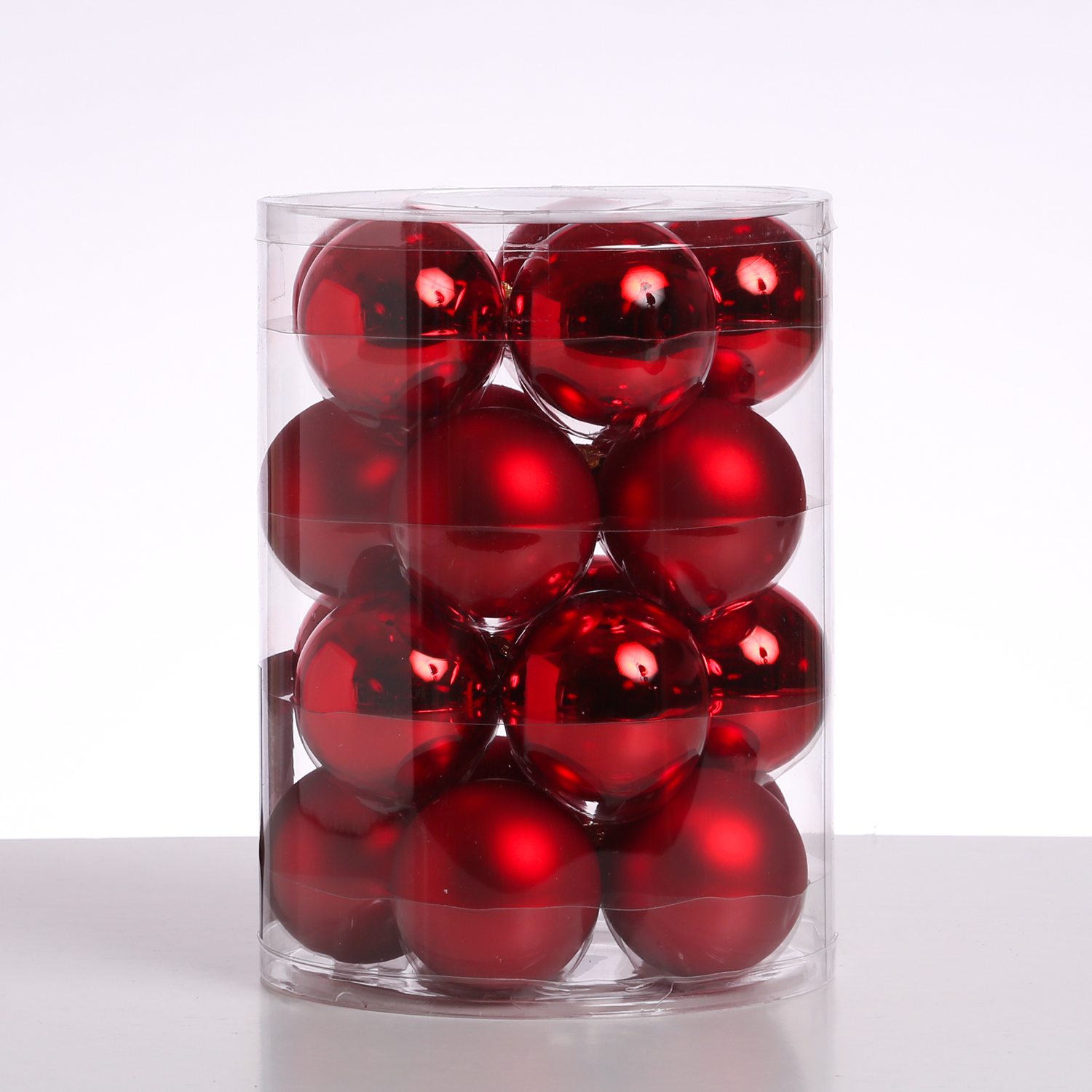 Christbaumkugel - Weihnachtsbaumkugel - Glas - D: 6cm - glänzend und matt - rot - 20er Set Christbaumkugel - Weihnachtsbaumkugel - Glas - D: 6cm - glänzend und matt - rot - 20er Set