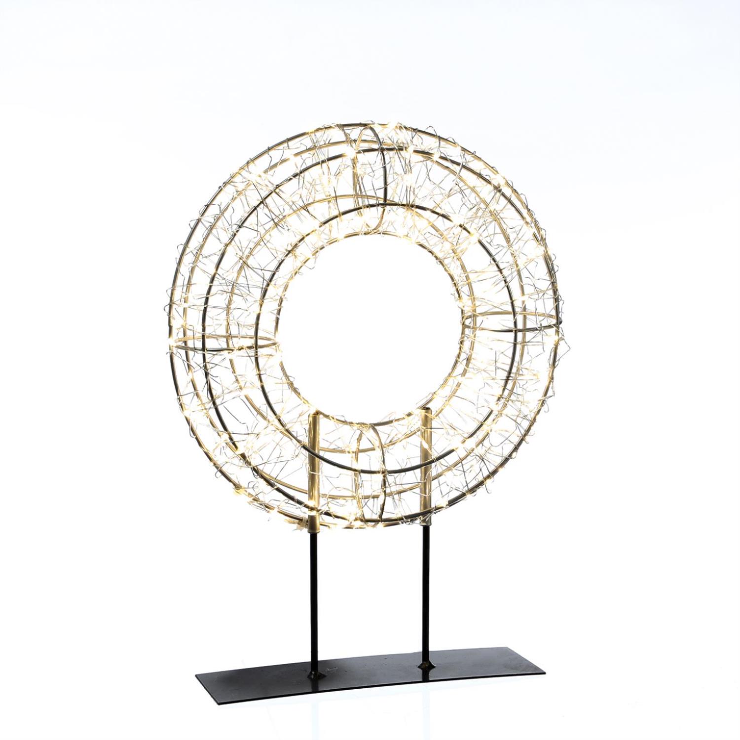 B-Ware LED Kranz - Leuchtkranz stehend - 300 warmweiße LED - H: 38cm - Timer - für Innen/Außen