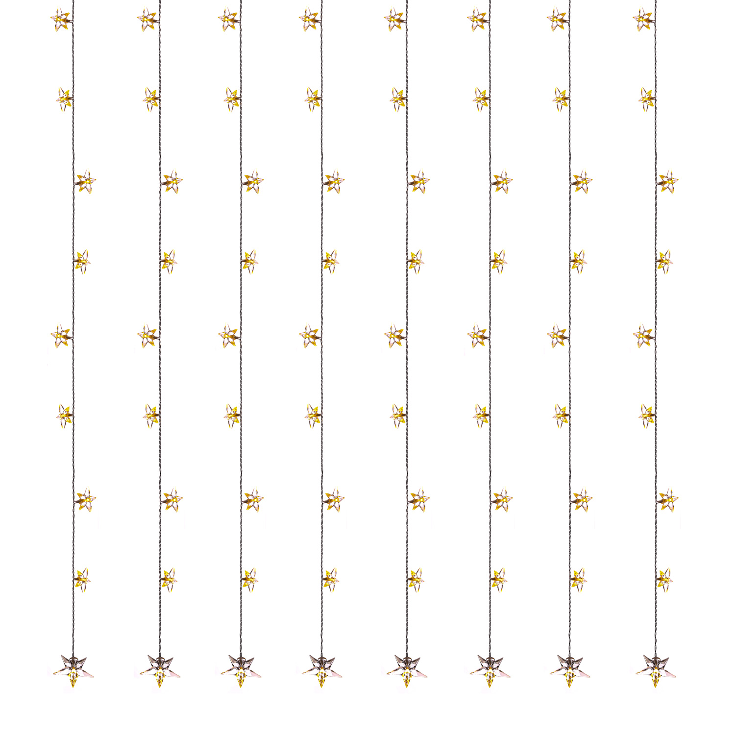 LED Lichtervorhang STERNE - 64 warmweiße LED - L: 1,2m - H: 1m - Trafo - für Innen - transparent LED Lichtervorhang STERNE - 64 warmweiße LED - L: 1,2m - H: 1m - Trafo - für Innen - transparent