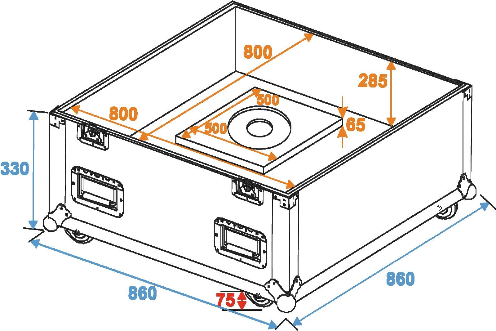 Flightcase Transportcase für 75cm Spiegelkugeln - Roadcase - Transportkiste für Discokugeln