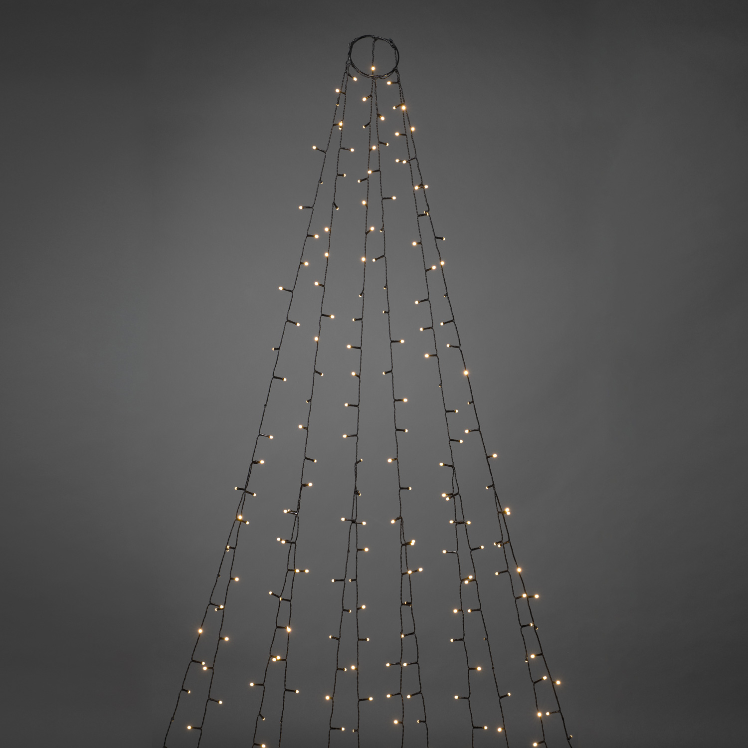 LED Baummantel Lichterkette - 6 Stränge á 45 gefrostete warmweiße LED - Timer - Außen - L: 2,40m