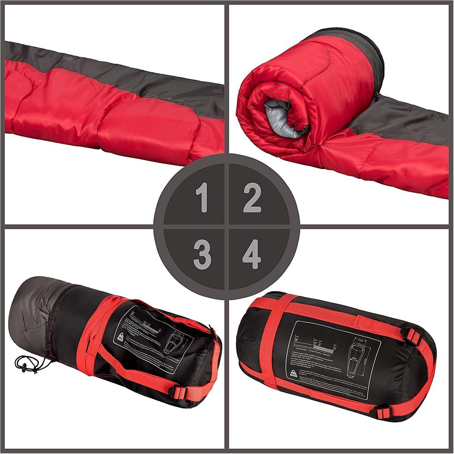 Mumienschlafsack rot
