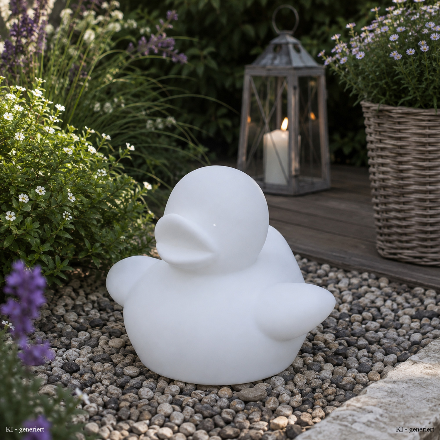 LED Ente outdoor - Leuchtente - H: 24cm - E27 Fassung - warmweiße 1W LED