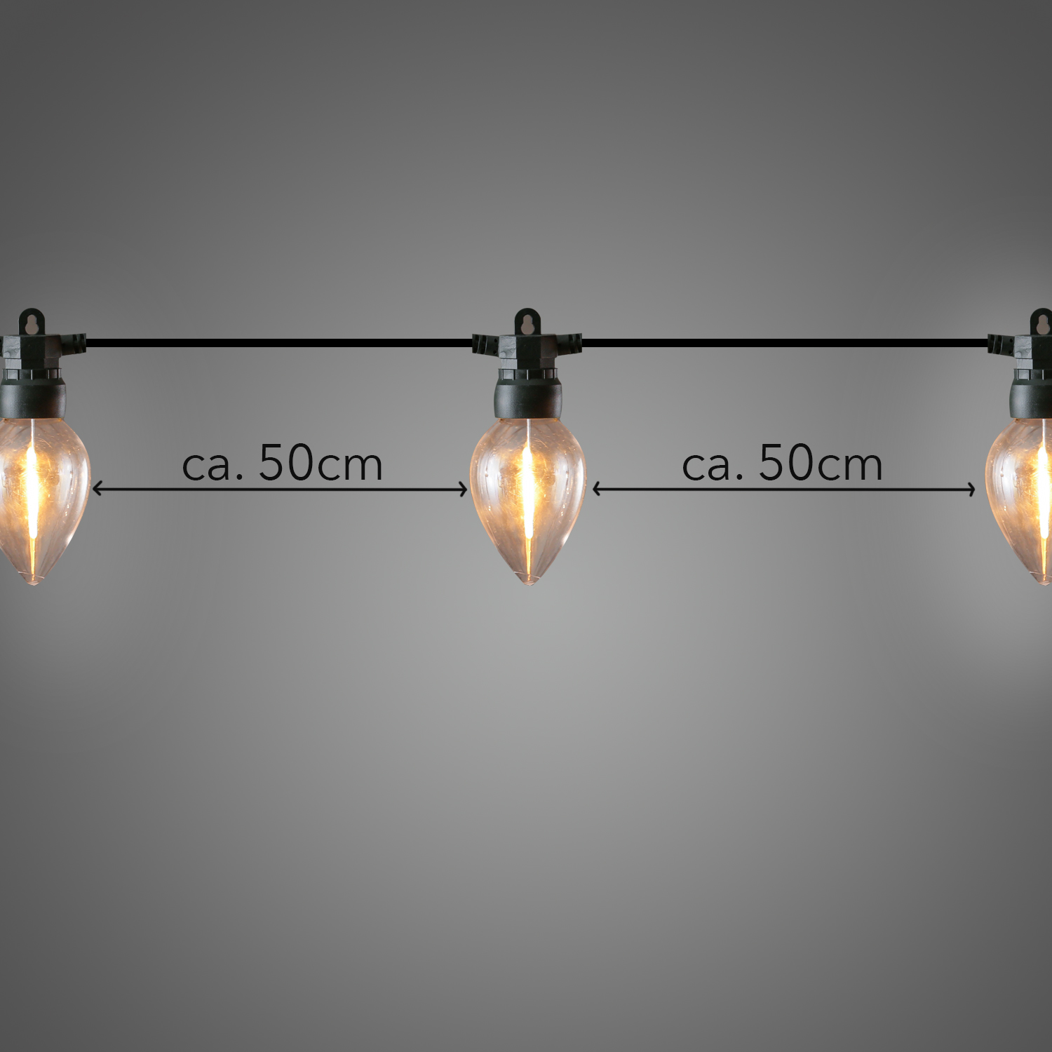 LED Lichterkette mit 8 flackernden Kerzenlampen - Flammeneffekt - L: 3,5m - Timer - für Außen LED Lichterkette mit 8 flackernden Kerzenlampen - Flammeneffekt - L: 3,5m - Timer - für Außen