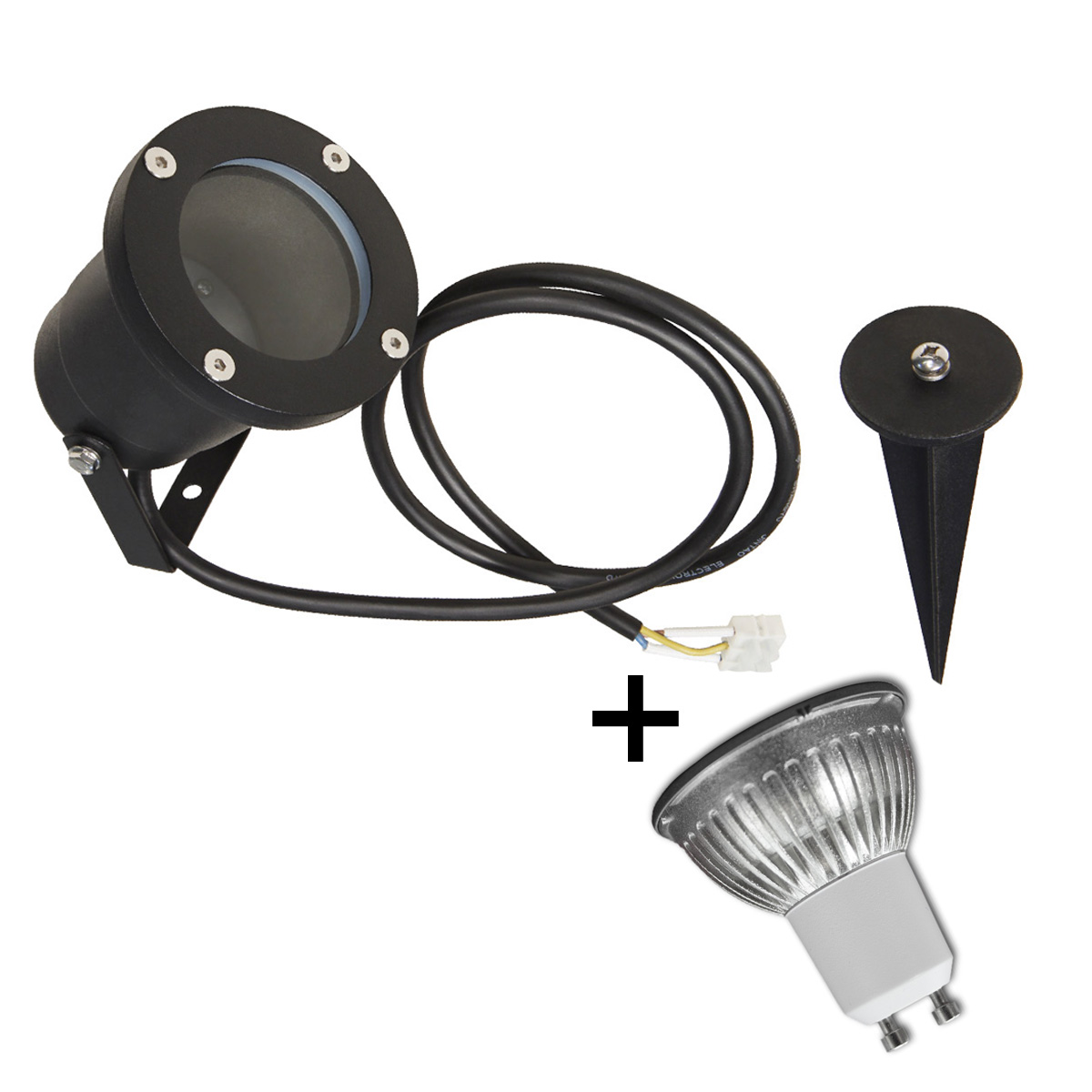Gartenspot für GU10 Leuchtmittel - Erdspieß - max. 35W - IP44 - inkl. LED Leuchtmittel Gartenspot für GU10 Leuchtmittel - Erdspieß - max. 35W - IP44 - inkl. LED Leuchtmittel