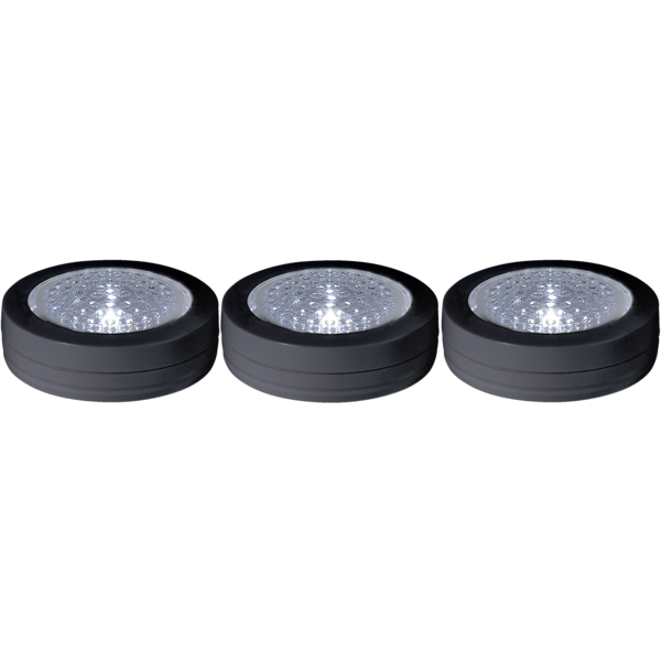 Unterbauleuchte 3er Set mit Druckschalter - WW 3000K - 0,23W - Batteriebetrieb