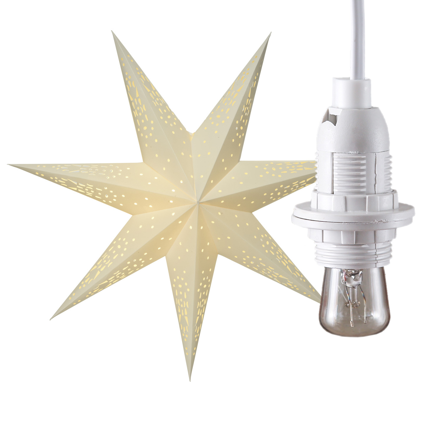 Lampenfassung für Leuchtsterne und Hängeartikel - Länge ca. 3,5m - E14 Fassung - mit Schalter Lampenfassung für Leuchtsterne und Hängeartikel - Länge ca. 3,5m - E14 Fassung - mit Schalter