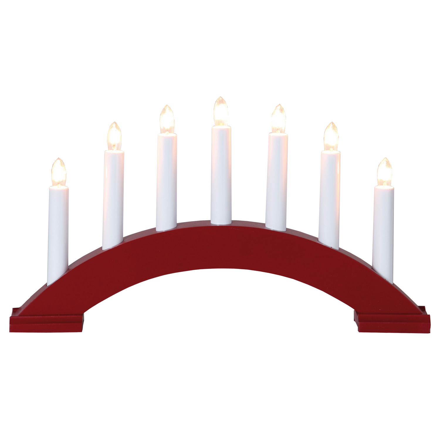 Lichterbogen Bea - 7flammig - warmweiße Birnchen - L: 39cm, H: 22cm - Schalter - rot Lichterbogen Bea - 7flammig - warmweiße Birnchen - L: 39cm, H: 22cm - Schalter - rot