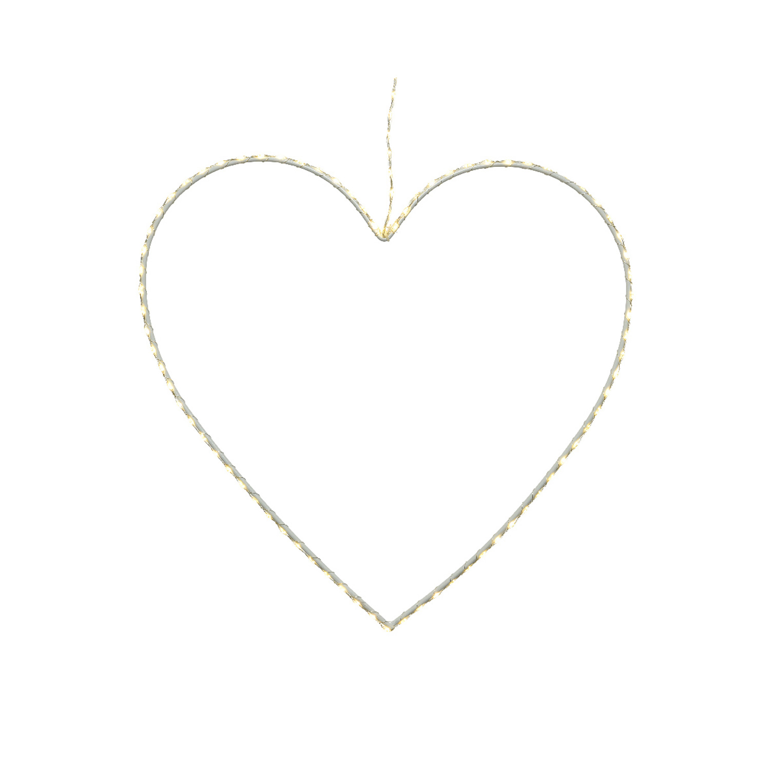 LED Herz - Metallherz - hängend - 160 warmweiße LED - H:: 60cm - Timer - Außentrafo - weiß LED Herz - Metallherz - hängend - 160 warmweiße LED - H:: 60cm - Timer - Außentrafo - weiß