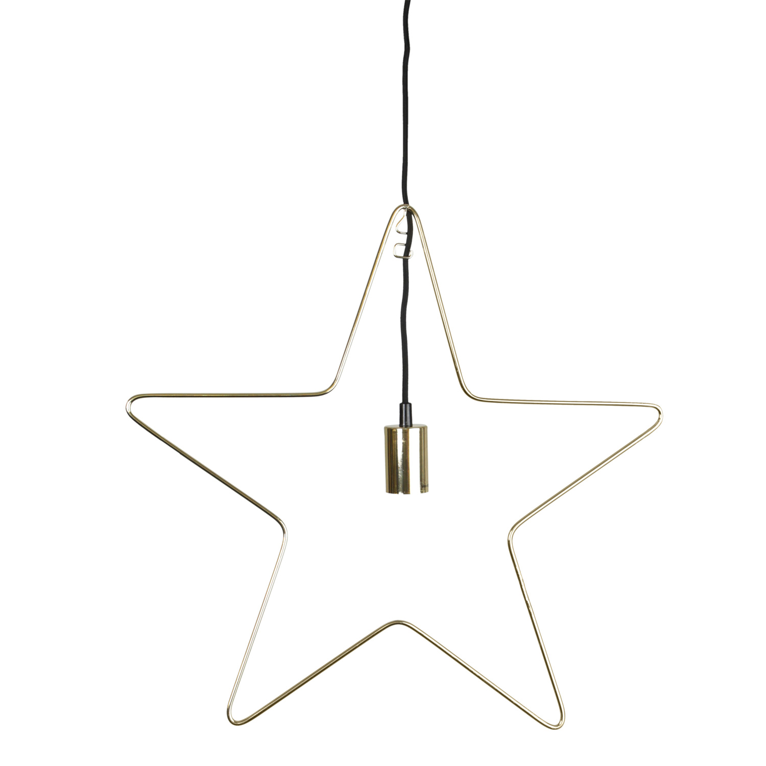 Lampenhalterung Stern - Hängestern - Dekoleuchte - 5-zackig - inkl. E27 Fassung - H: 50cm - gold Lampenhalterung Stern - Hängestern - Dekoleuchte - 5-zackig - inkl. E27 Fassung - H: 50cm - gold