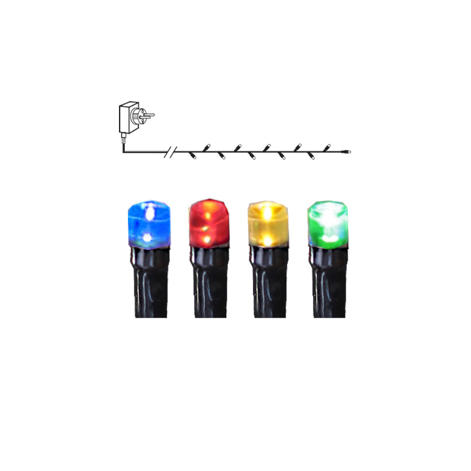 LED Lichterkette - Serie LED - Outdoor - 8m schwarzes Kabel - 80 bunte LED LED Lichterkette - Serie LED - Outdoor - 8m schwarzes Kabel - 80 bunte LED