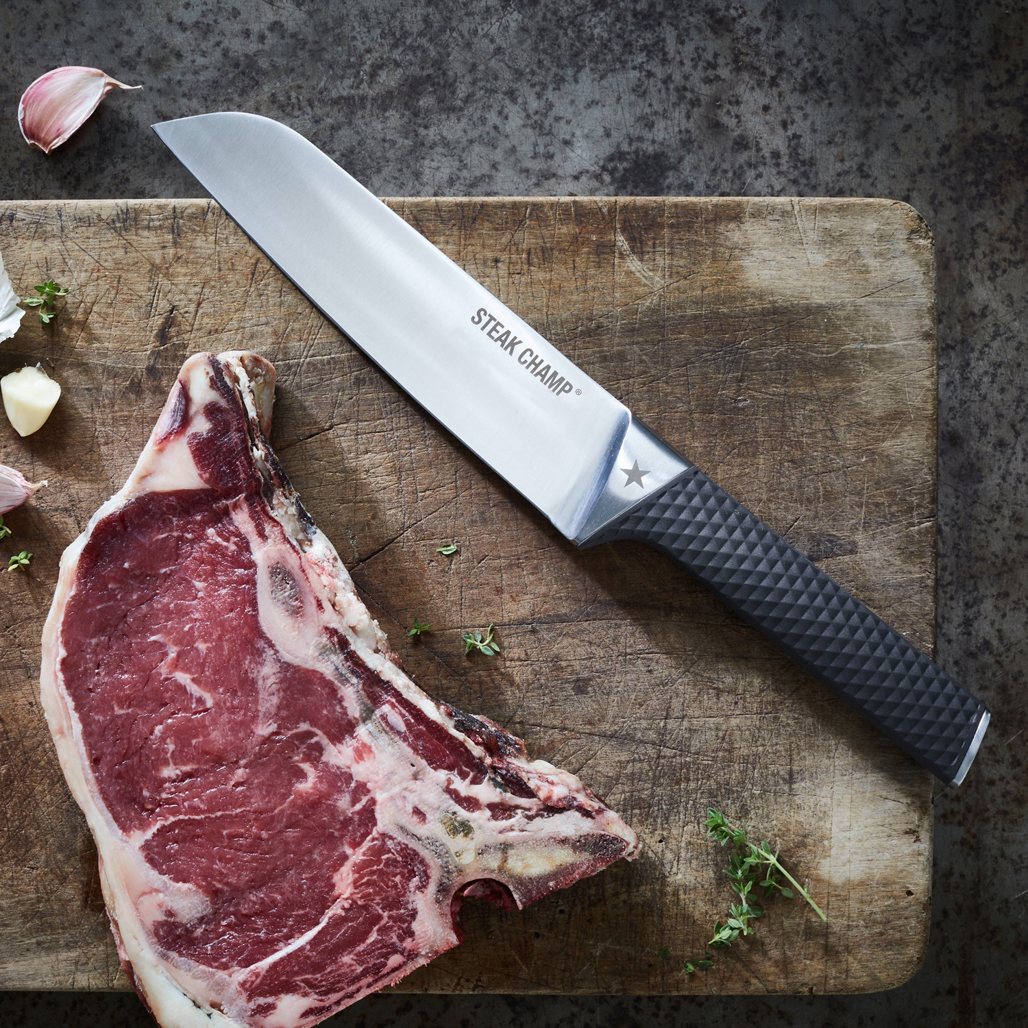 STEAK CHAMP Kochmesser - 33cm - Ocean Bound Plastic Griff