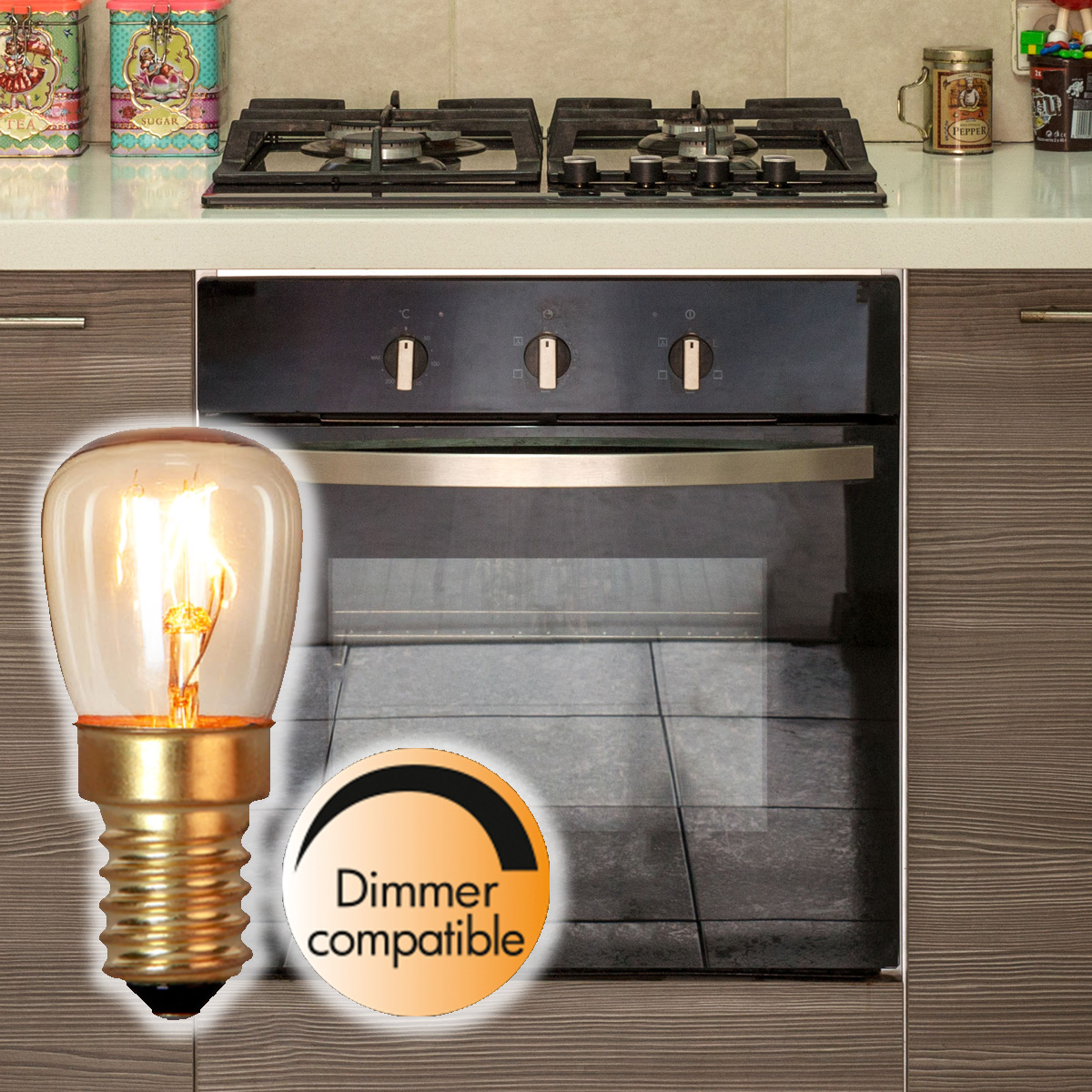Ofenlampe E14 - 15W - hitzebeständig 300°C - dimmbar - WW 2700K - 80lm Ofenlampe E14 - 15W - hitzebeständig 300°C - dimmbar - WW 2700K - 80lm