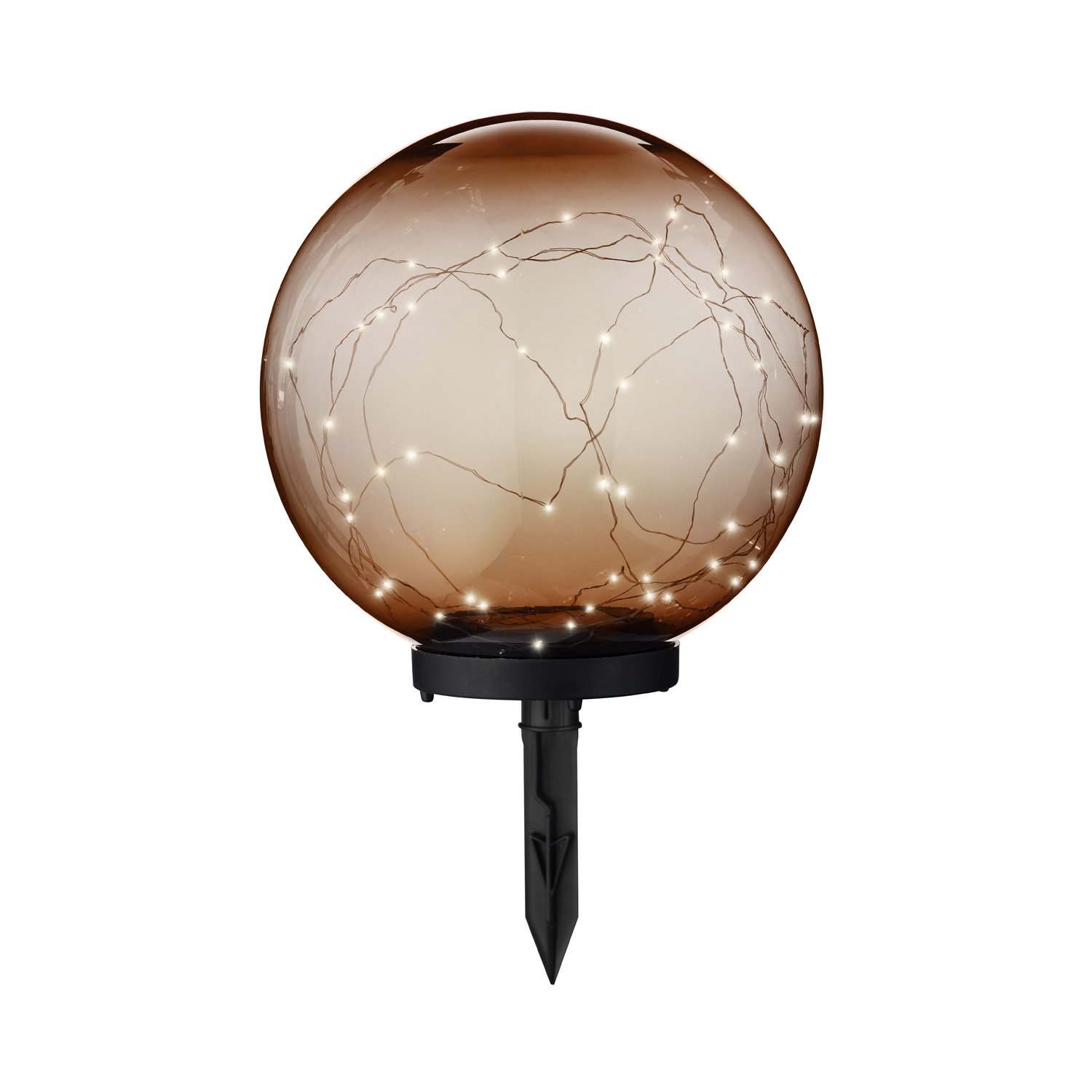 LED Solar Kugellampe - 2in1 - Kunststoff - warmweiße LED Drahtlichterkette - D: 30cm - bernstein LED Solar Kugellampe - 2in1 - Kunststoff - warmweiße LED Drahtlichterkette - D: 30cm - bernstein