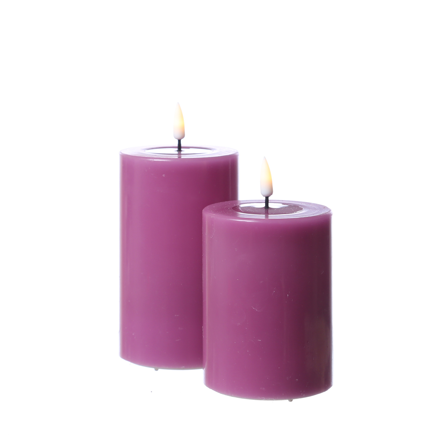 LED Stumpenkerze MIA - Echtwachs - realistische 3D Flamme - H: 10cm - D: 7,5cm - malve LED Stumpenkerze MIA - Echtwachs - realistische 3D Flamme - H: 10cm - D: 7,5cm - malve