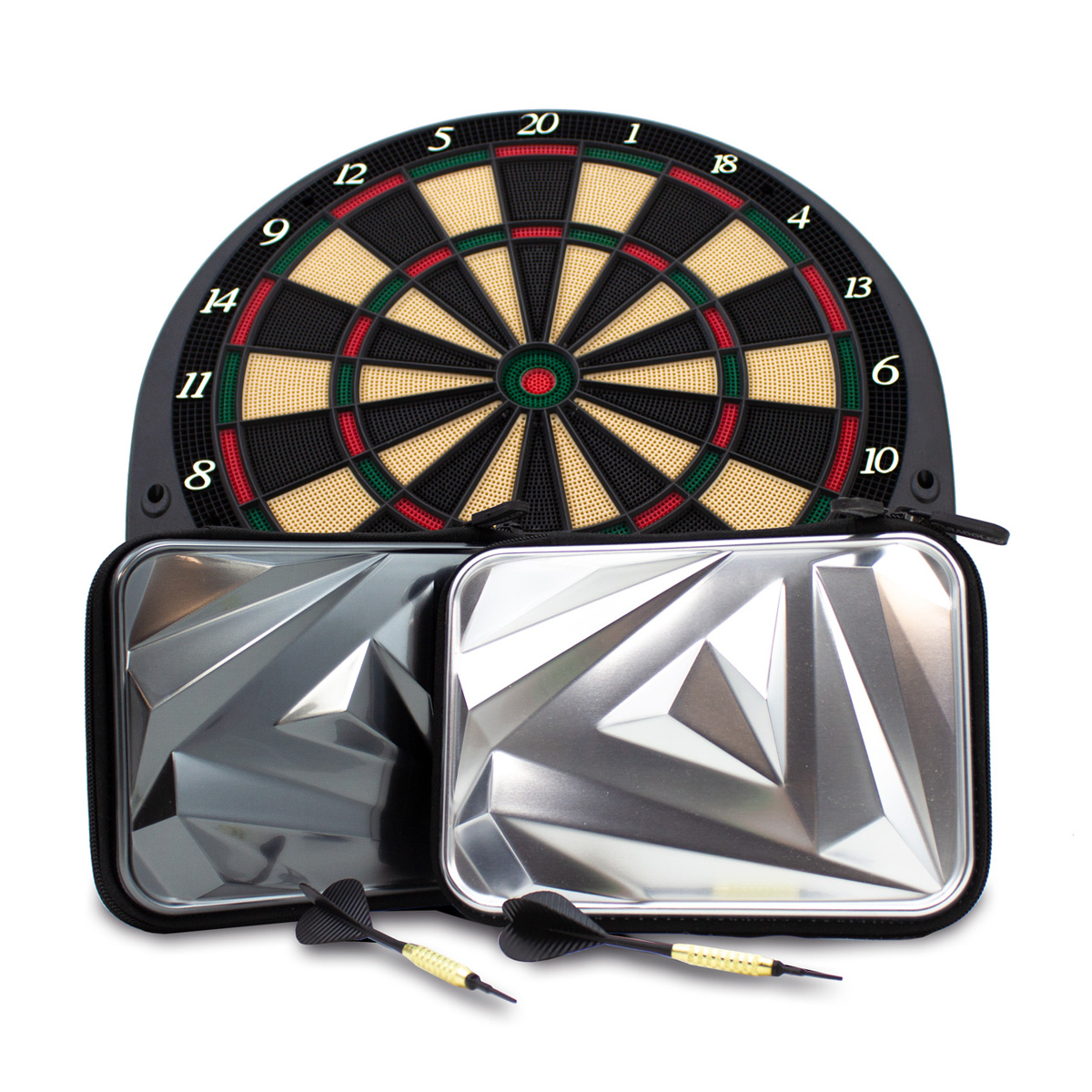 RADOLEO® DART Case ARROW-ONE für 2 Spieler | für 6 komplette Darts und Ersatzteile wie Flights, Barrels, Tips und Collars | elegantes Design