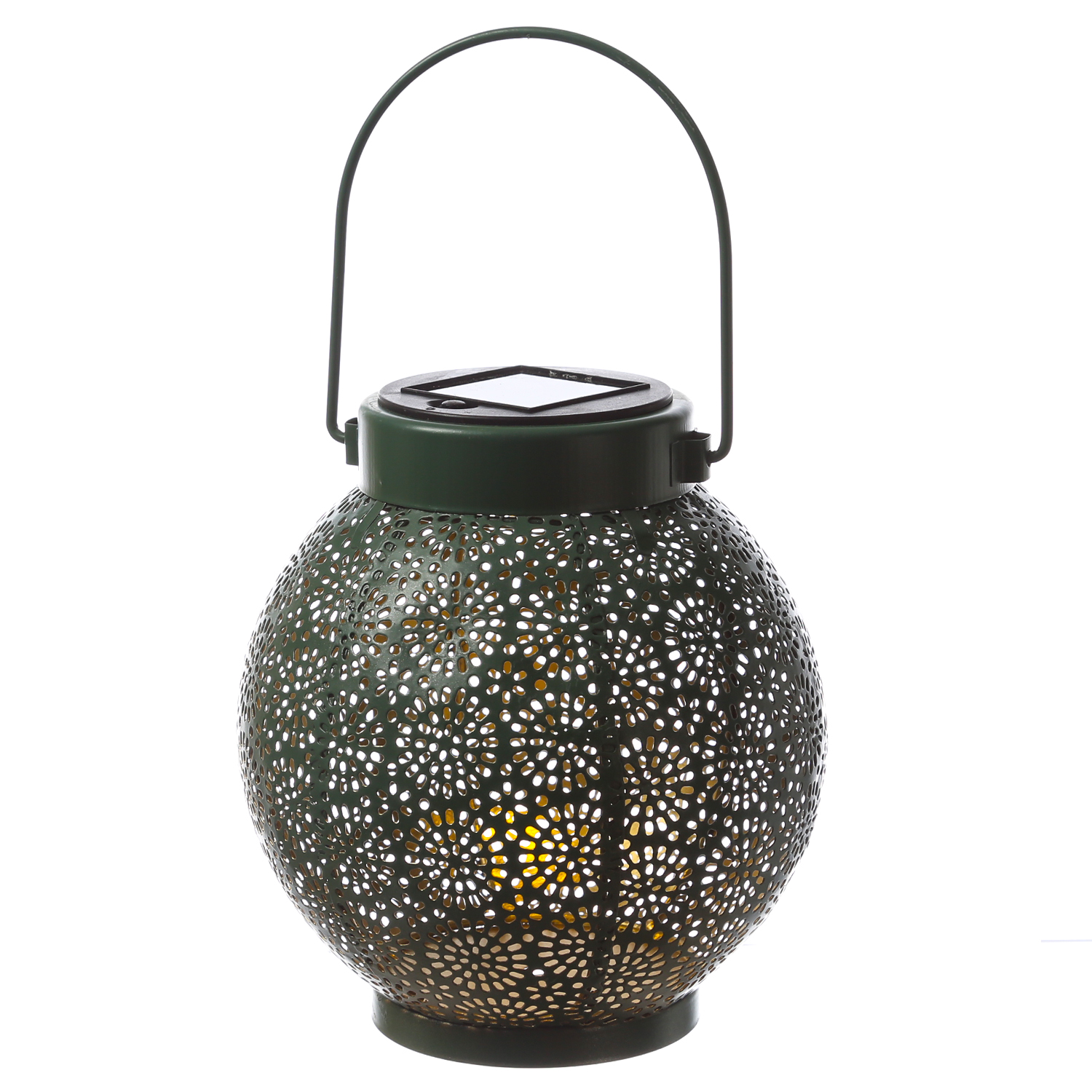 LED Solar Laterne - hängend u. stehend - Metall - warmweiße LED - H: 14,5cm - grün, gold LED Solar Laterne - hängend u. stehend - Metall - warmweiße LED - H: 14,5cm - grün, gold