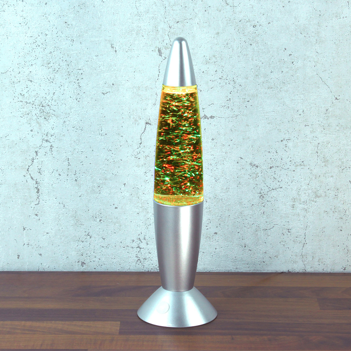 ROCKET LAMP - Lavampe - Glitzer RGB - Touchsensor - H: 36cm - wirbelnde Glitzerstückchen - silber