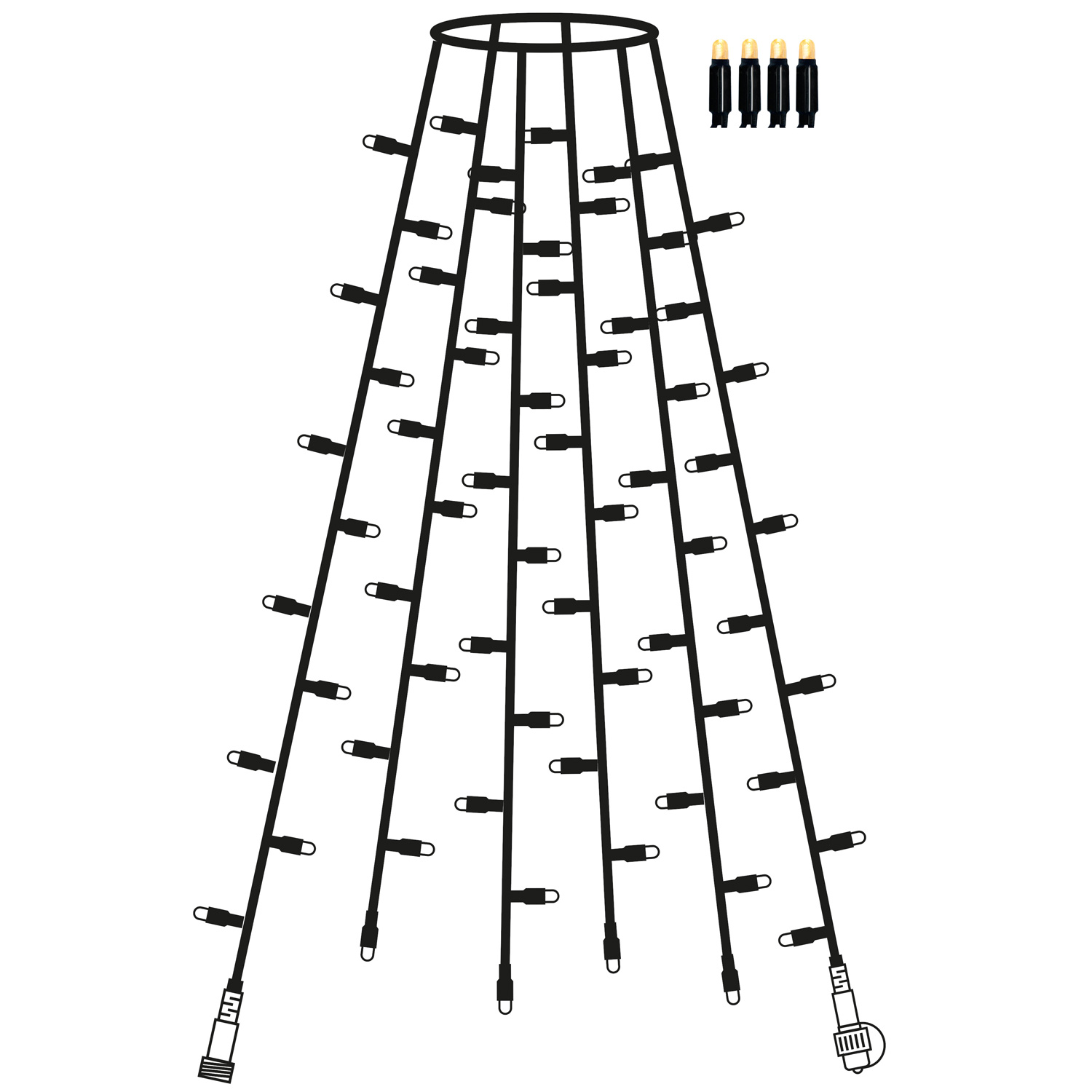System 24 | Baummantel - Netz | 84 warmweiße LEDs, 6 Stränge | 1,8m | koppelbar | exkl. Trafo System 24 | Baummantel - Netz | 84 warmweiße LEDs, 6 Stränge | 1,8m | koppelbar | exkl. Trafo