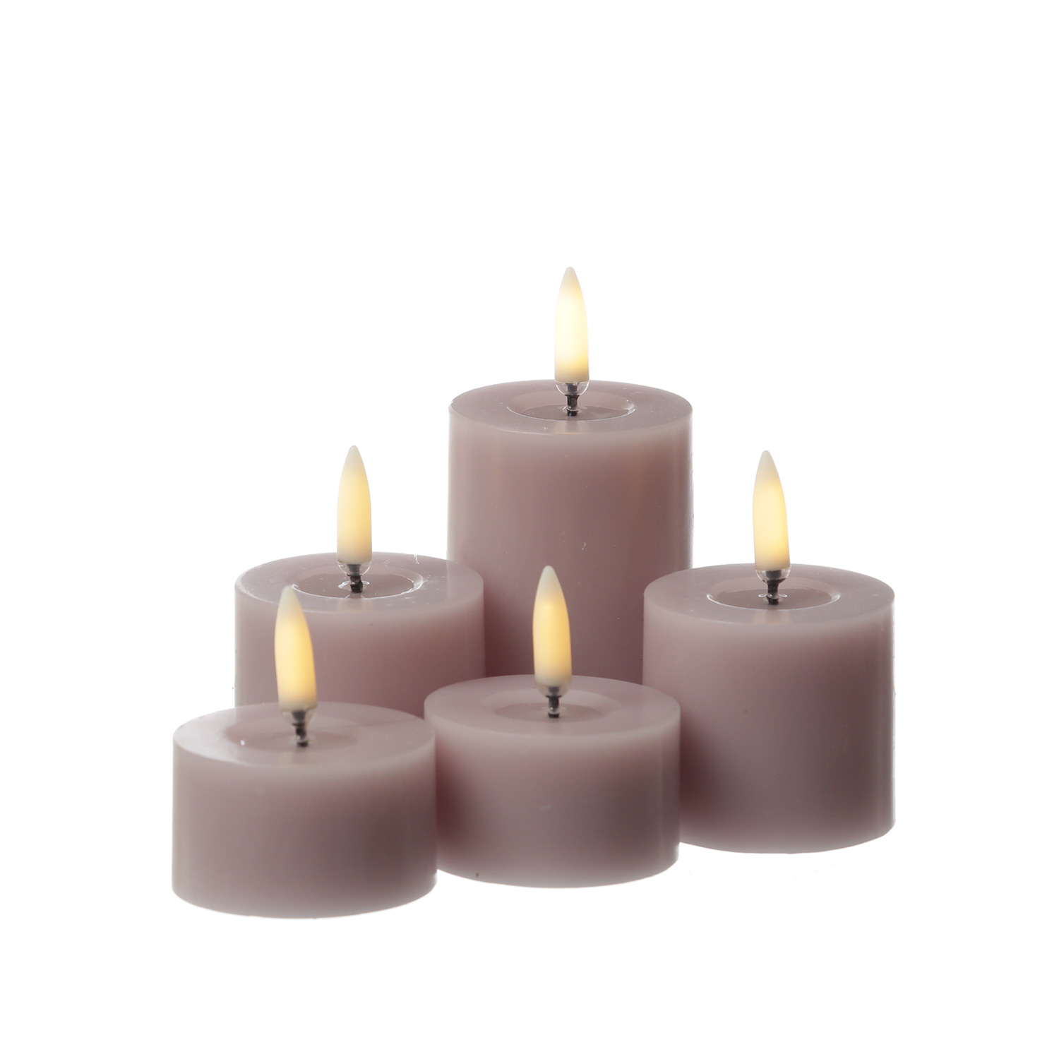 LED Mini Kerze THEA - Echtwachs - Wachsspiegel - D: 5cm - H: 7,5cm - Timer - flieder LED Mini Kerze THEA - Echtwachs - Wachsspiegel - D: 5cm - H: 7,5cm - Timer - flieder