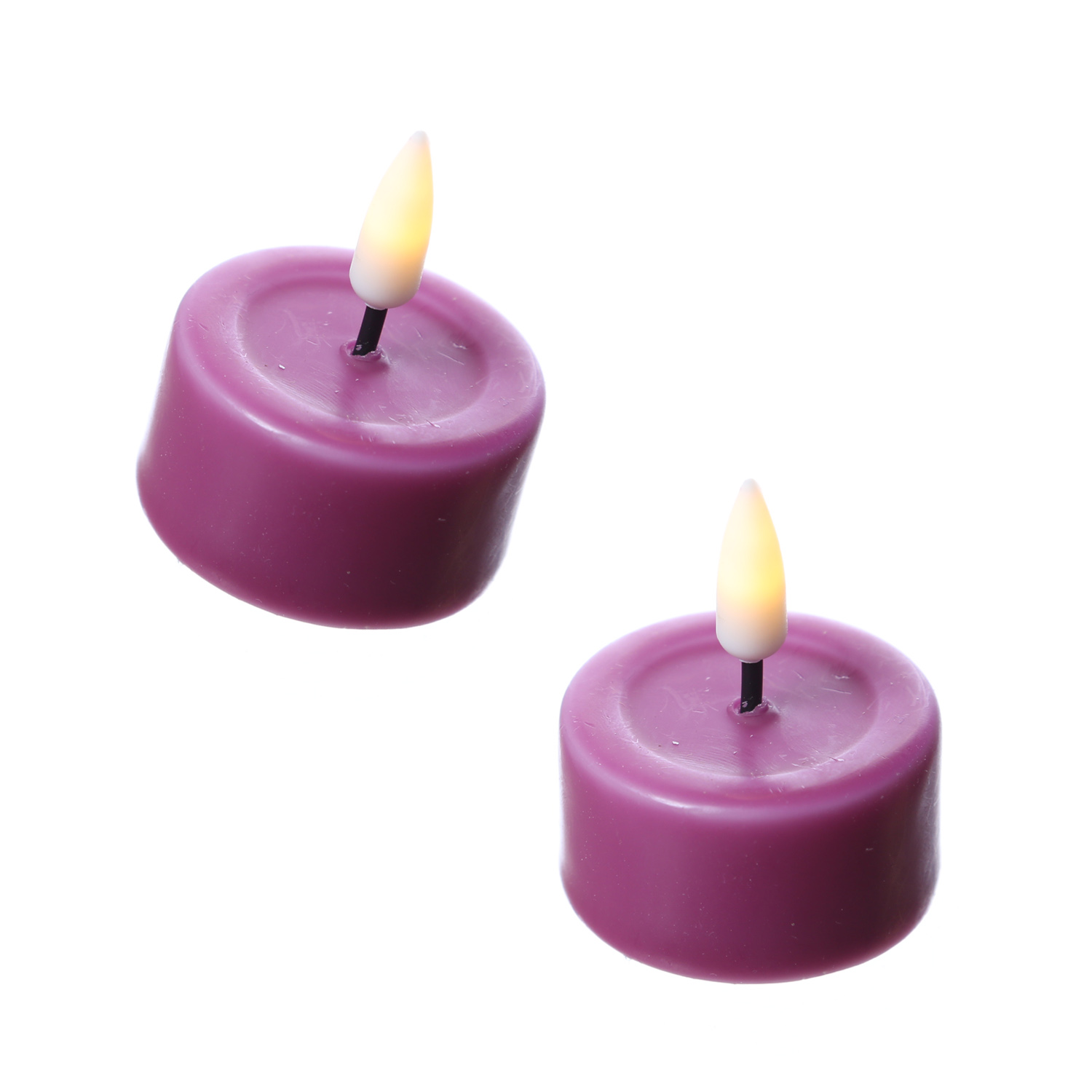 LED Teelichter MIA - realistische 3D Flamme - D: 4,1cm - inkl. Batterien - malve - 2 Stück LED Teelichter MIA - realistische 3D Flamme - D: 4,1cm - inkl. Batterien - malve - 2 Stück