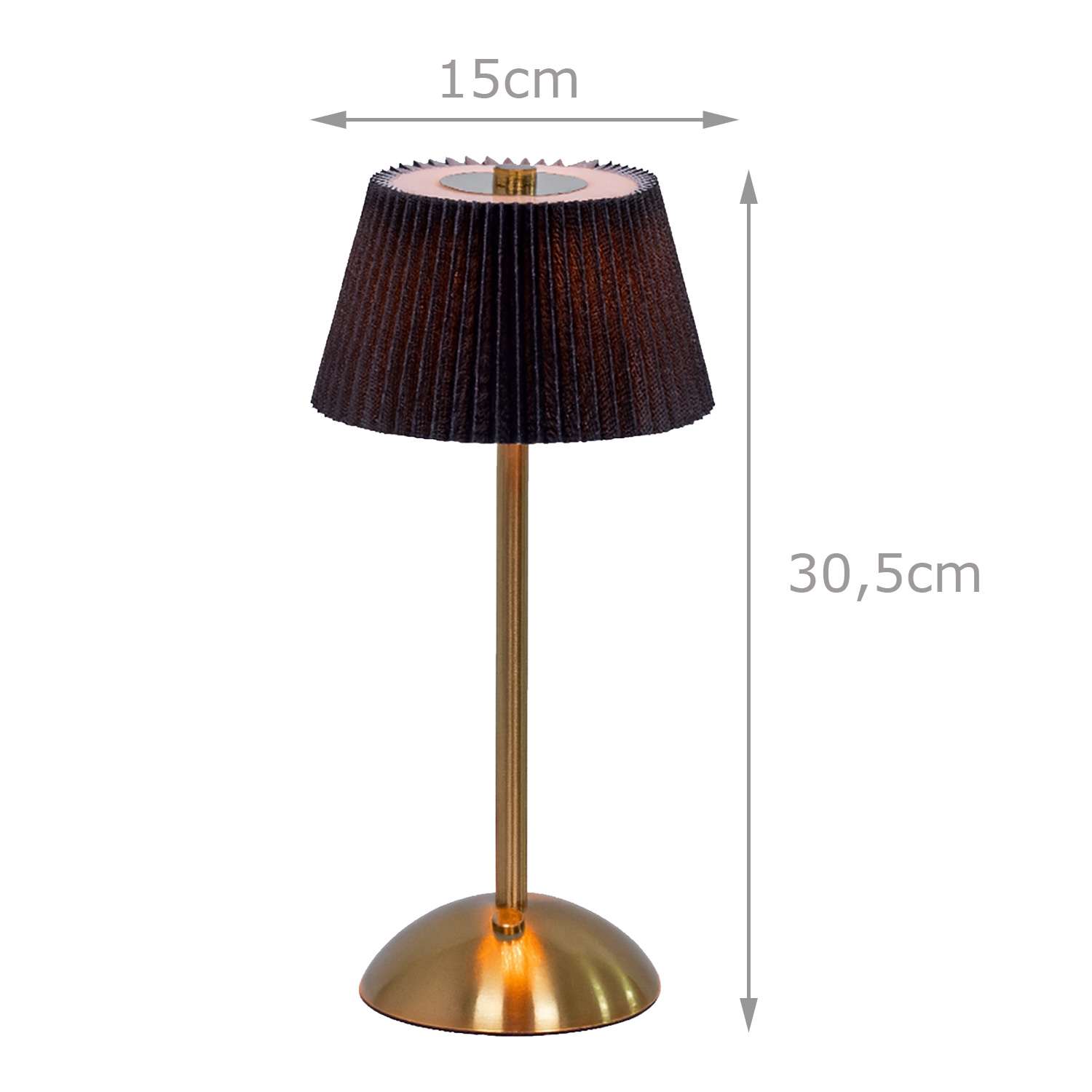 LED Tischlampe GENUA - wiederaufladbar per USB - 3 Lichtfarben - dimmbar - H:30,5cm - schwarz